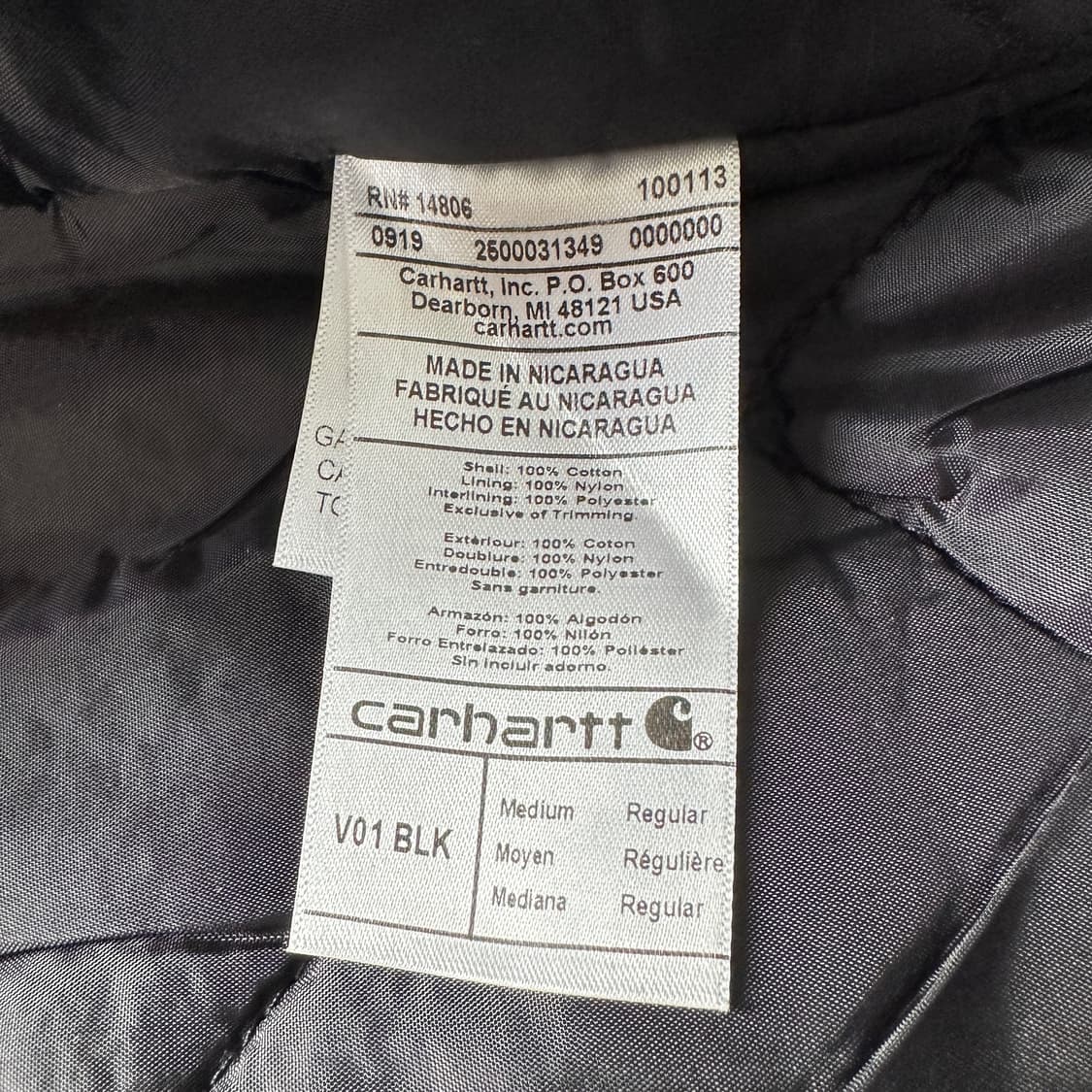 19년 생산 칼하트 V01 BLK 퀼팅 워크 베스트 블랙 M 상품이미지5