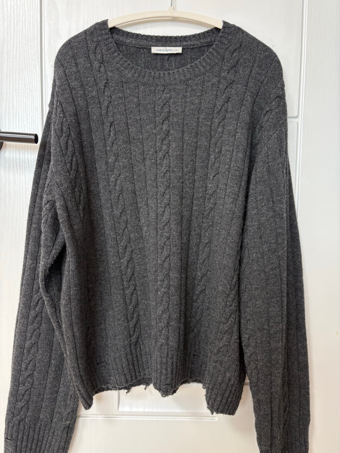로우클래식 케이블 니트 차콜 M  상품이미지9