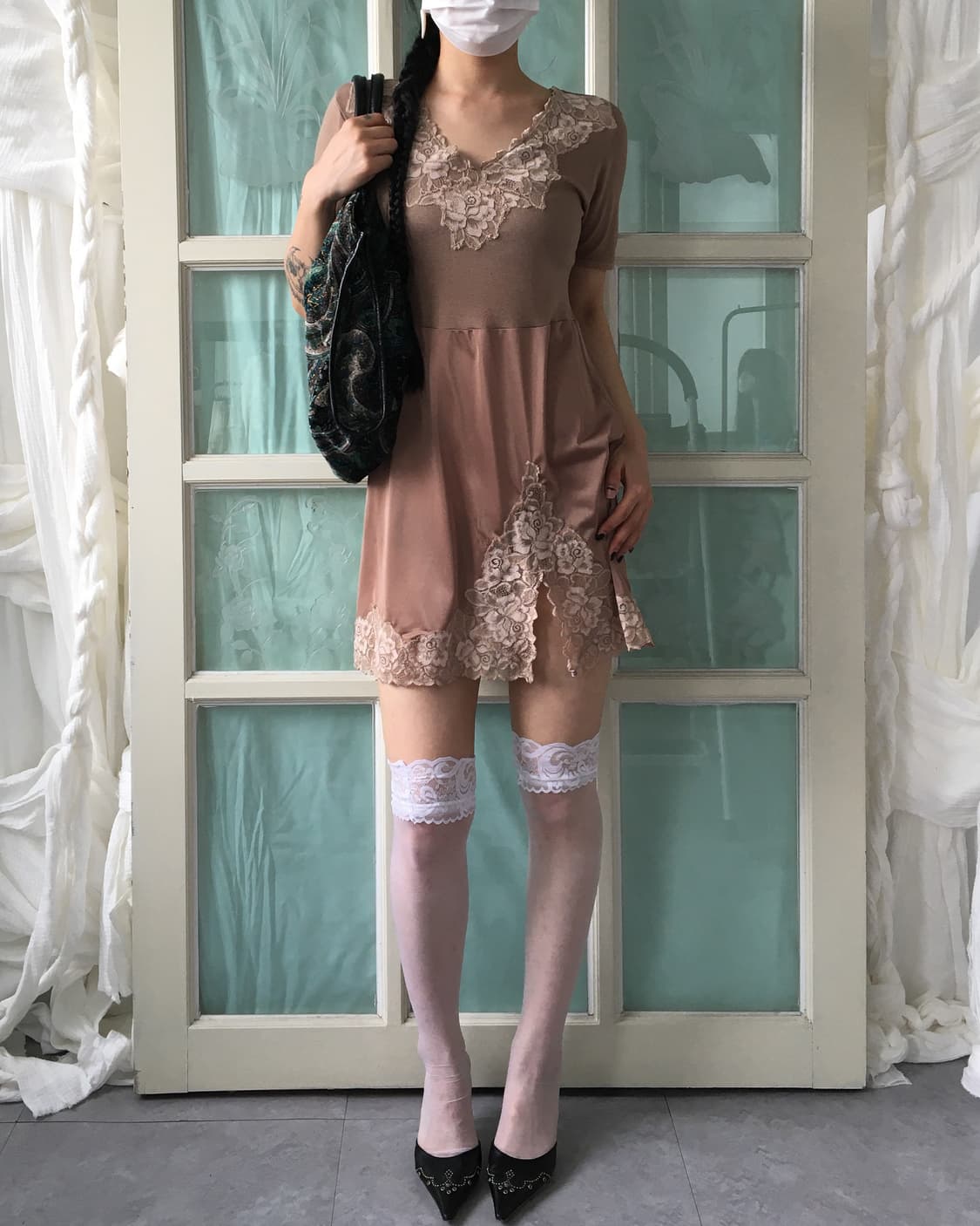 Lace trimming slip mood onepeice 상품이미지1