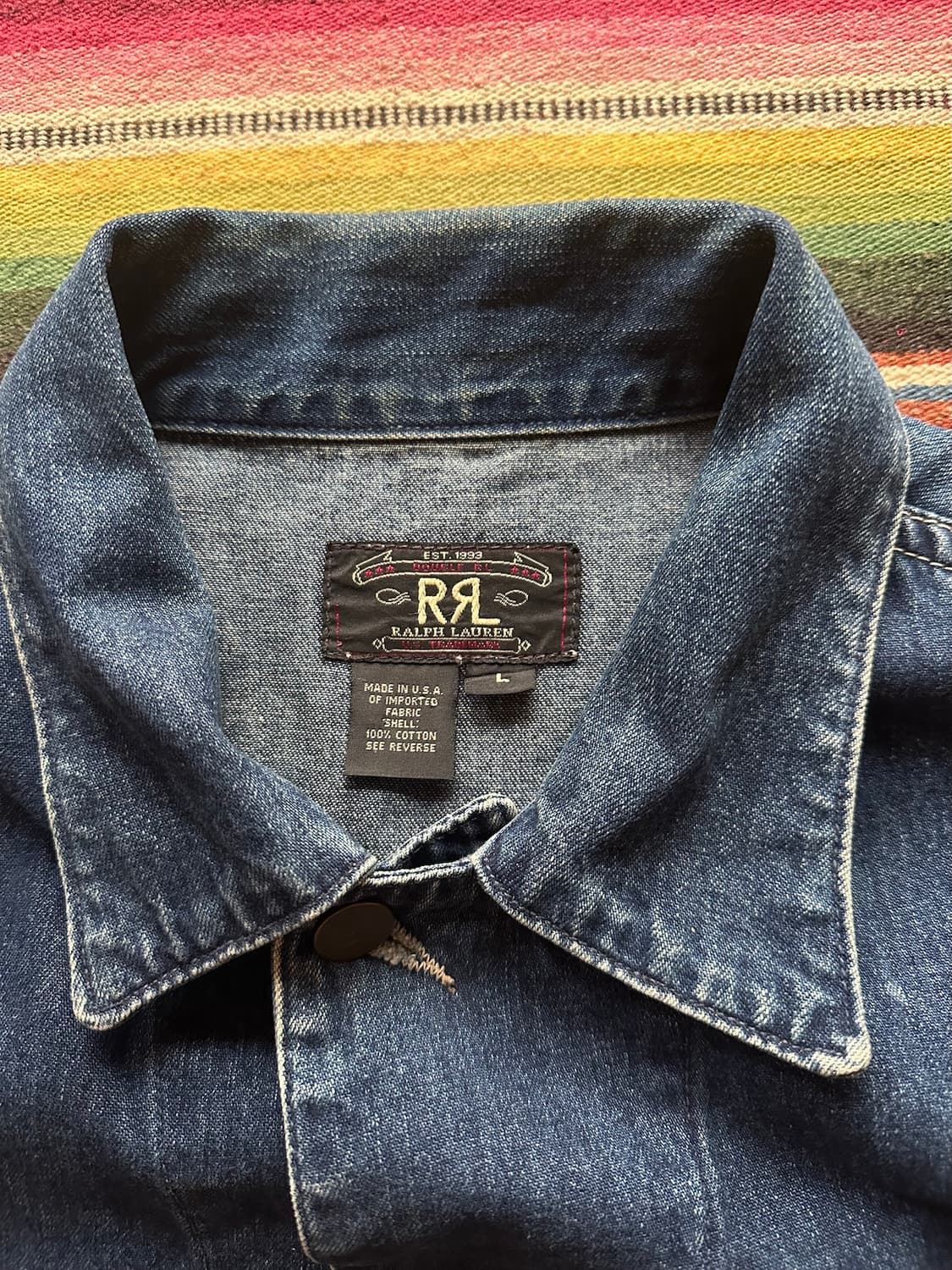 90s USA 빈티지 더블알엘 RRL 엔지니어 데님 자켓 상품이미지5