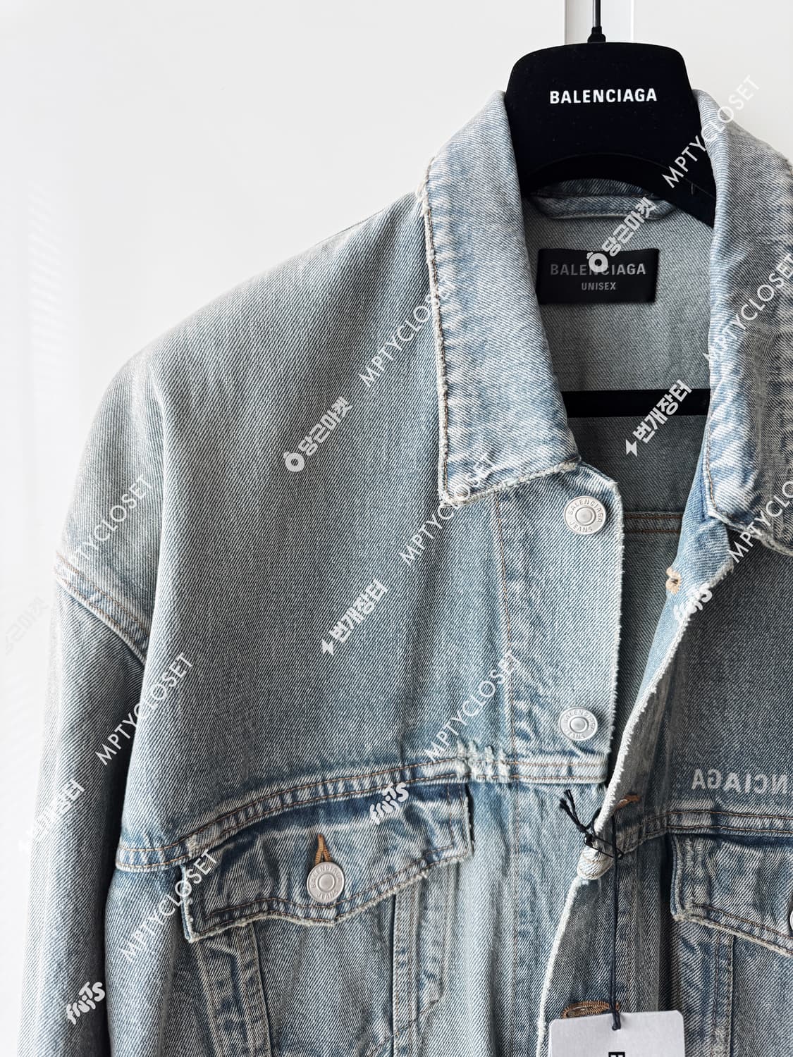 발렌시아가 미러 로고 재패니스 데님 트러커 자켓 상품이미지4