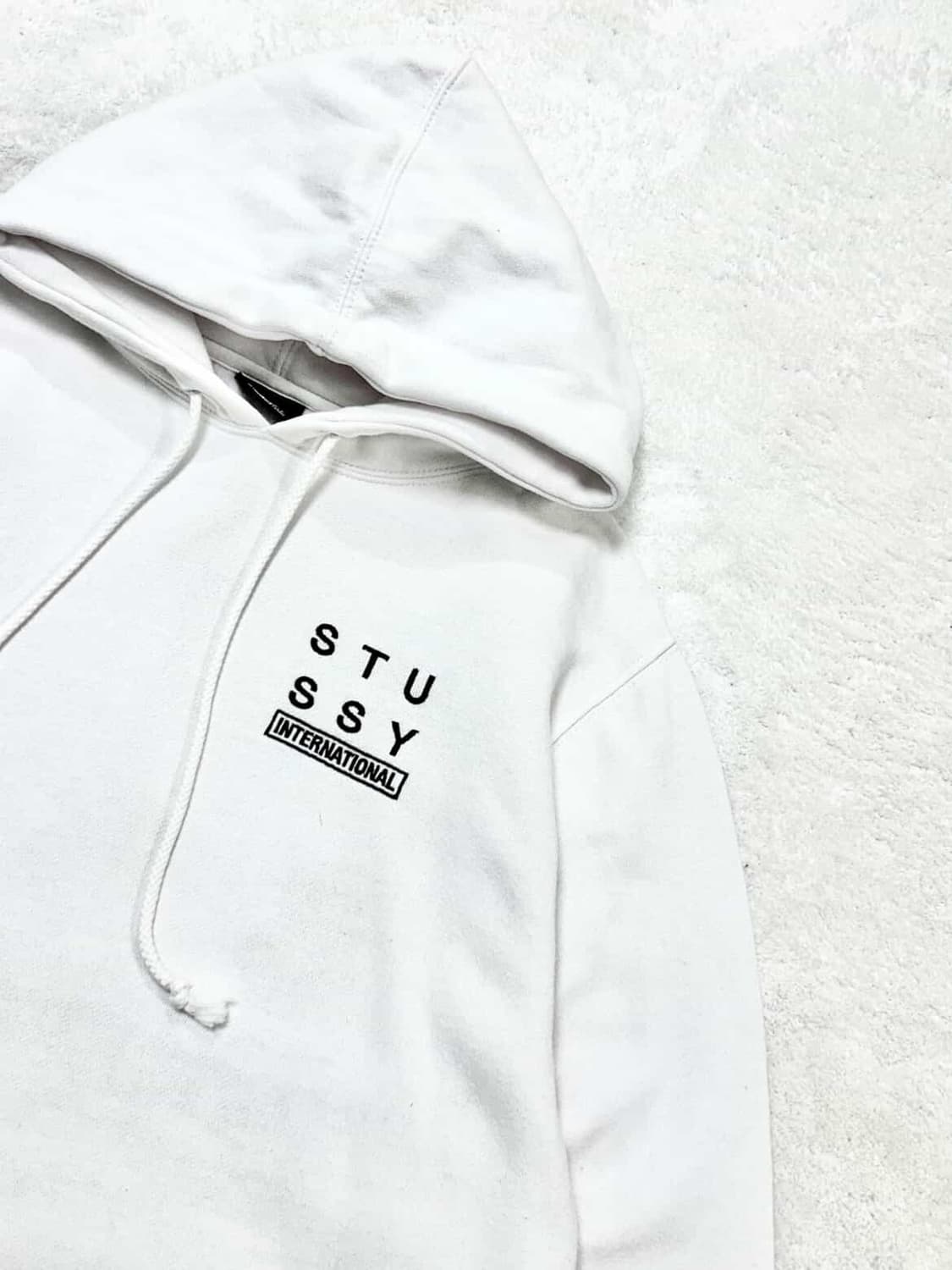 스투시 인터내셔널 빅로고 화이트 후드 상품이미지6