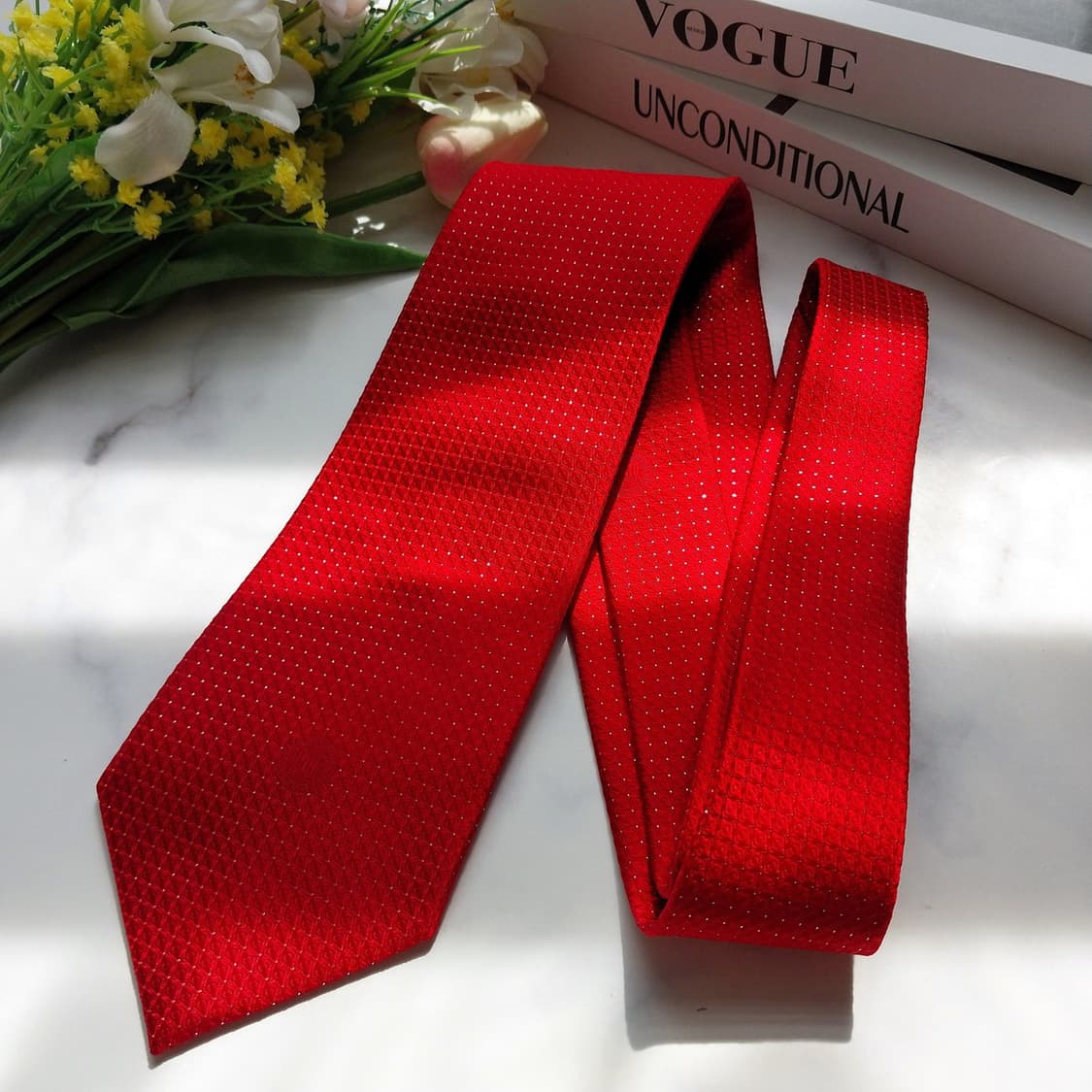 메트로시티 실크 레드 자카드 넥타이 9cm A+등급 K929
 상품이미지6