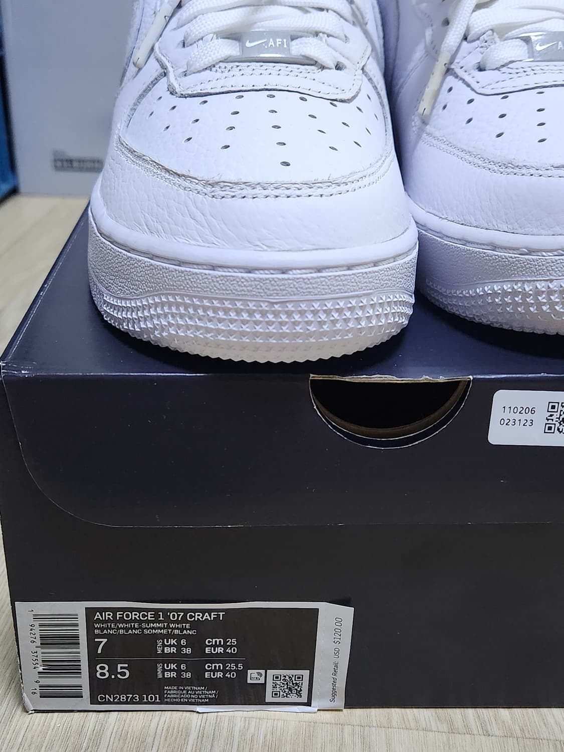 [250] 나이키 에어포스 1 '07 크래프트 쭈글이 화이트 상품이미지2