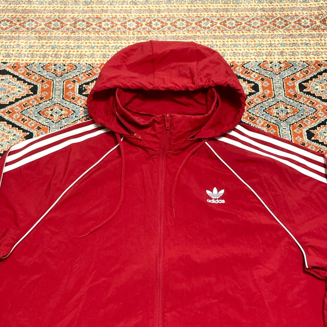 아디다스 오리지날 삼선 레드 바람막이 점퍼 남성3XL 상품이미지2