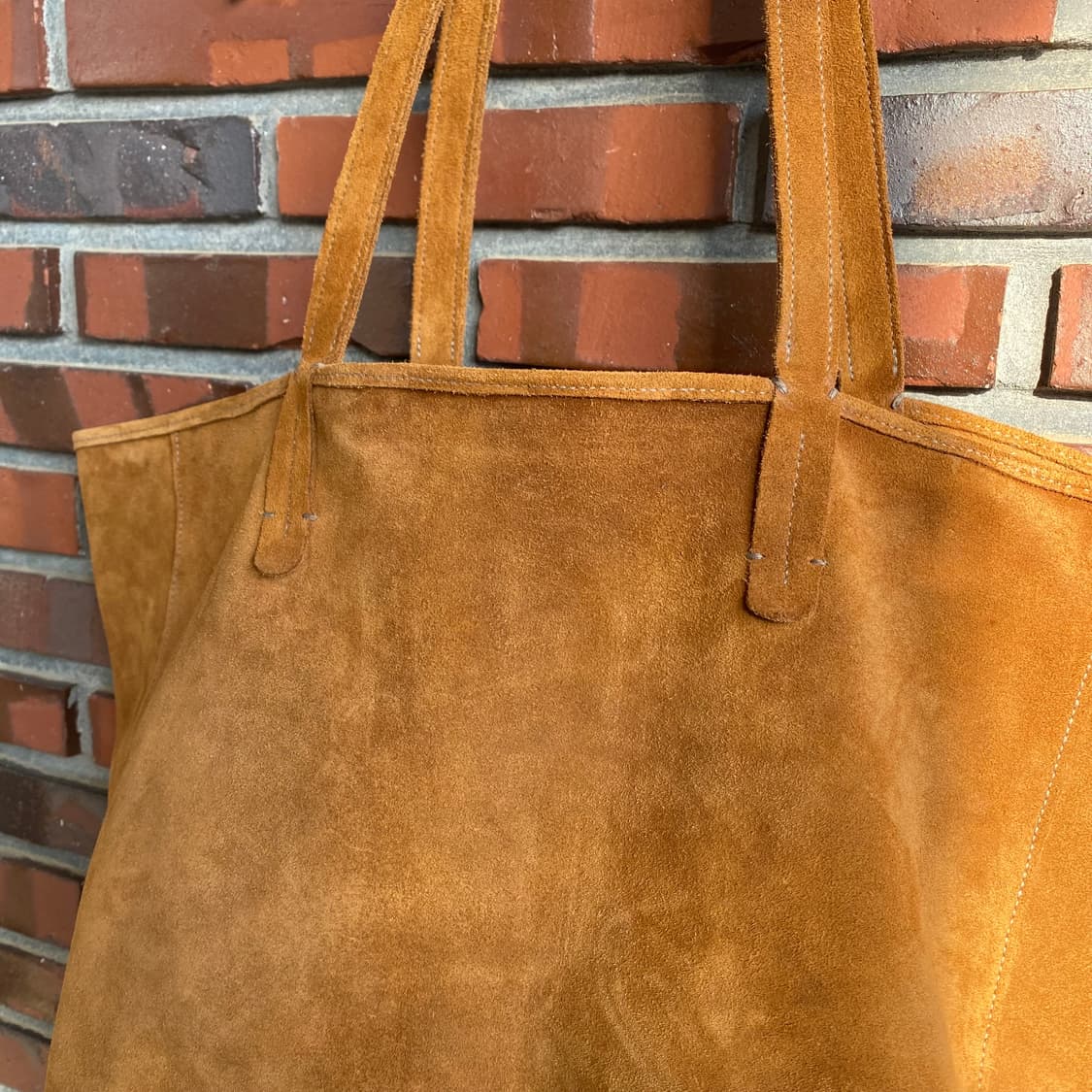 빈티지 스웨이드 가죽 토트백 브라운  상품이미지2