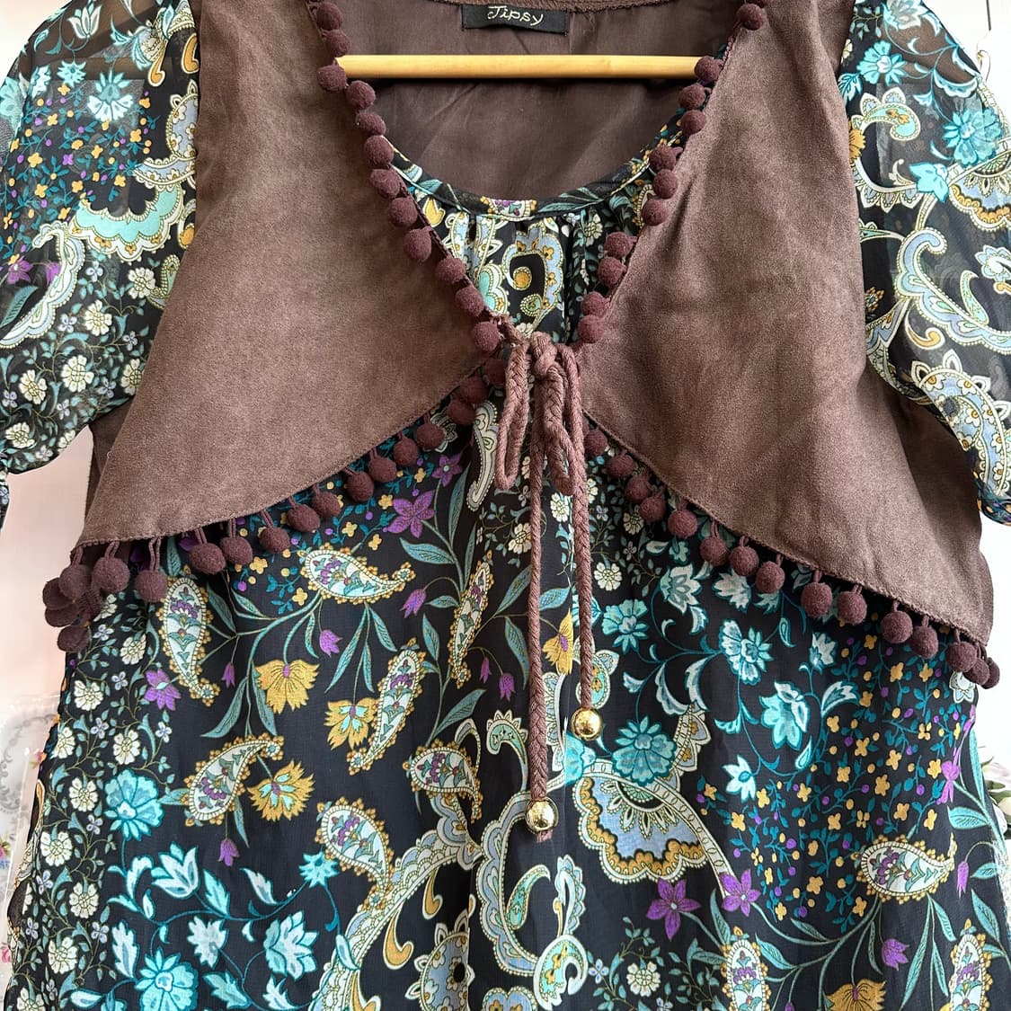 플로럴 쉬폰 폼폼원피스 상품이미지6