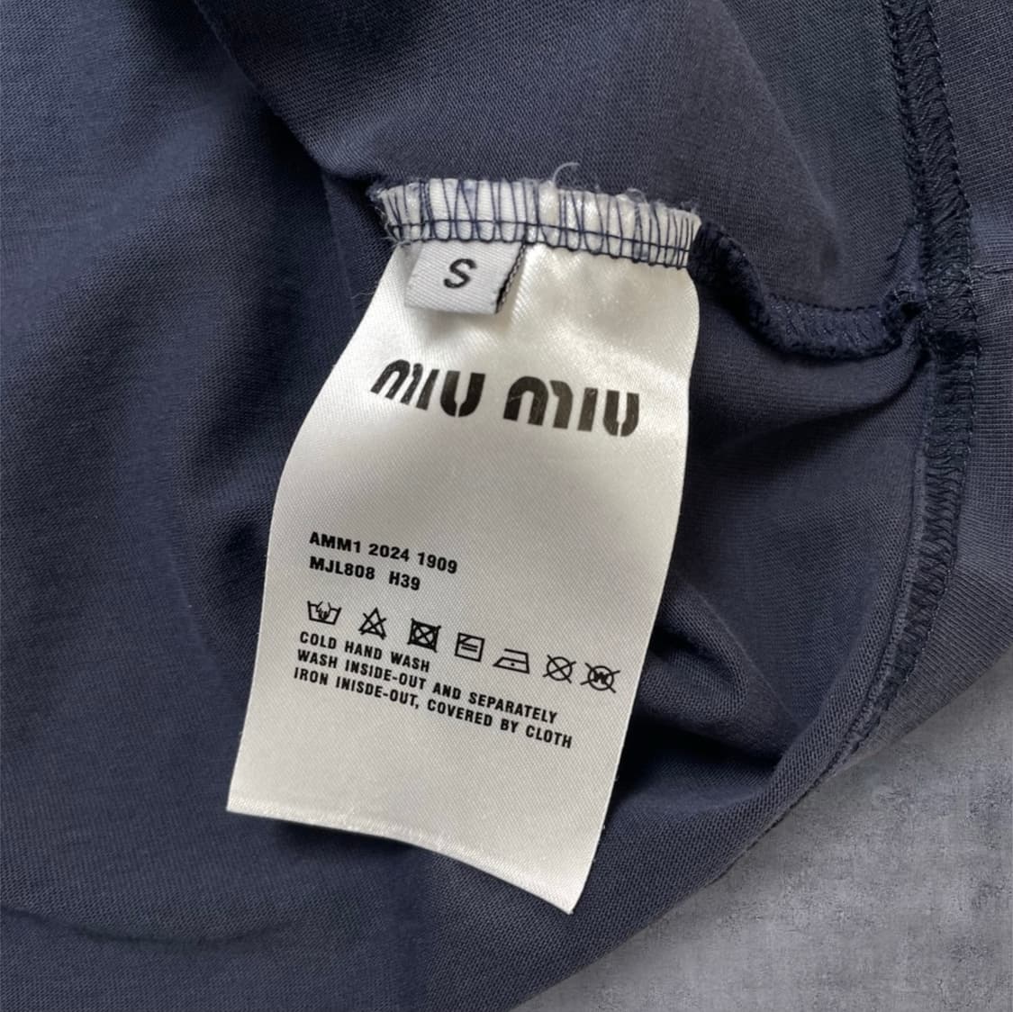 미우미우 Miu miu 네이비 스트라이프 레이어드 긴팔 티셔츠 S 상품이미지3