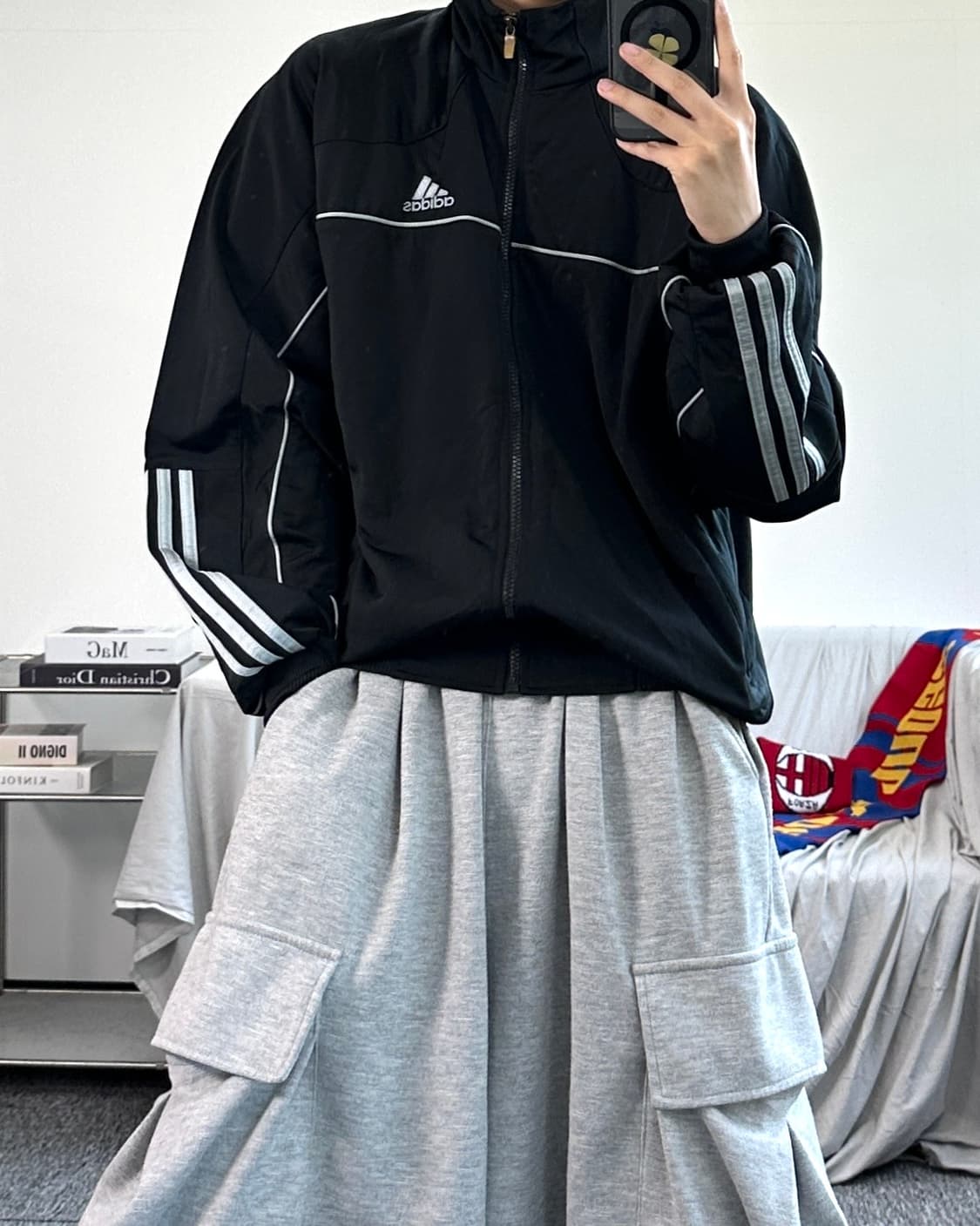 아디다스 00s 스카이블루 파이핑 트랙탑 져지 M 상품이미지3