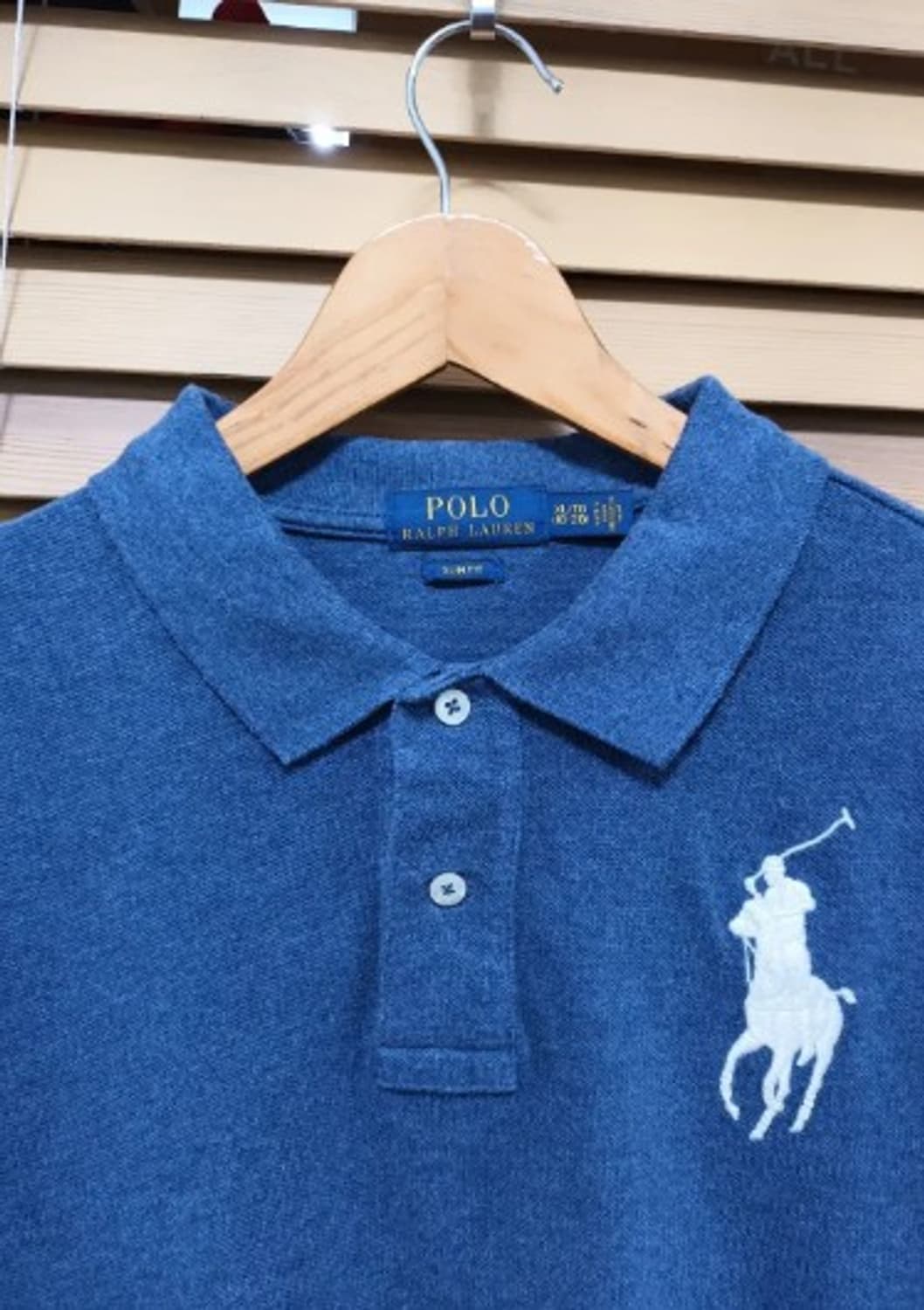 폴로 랄프로렌 보이즈 블루카라긴팔티셔츠 슬림핏 XL/TG (18-20) 상품이미지1