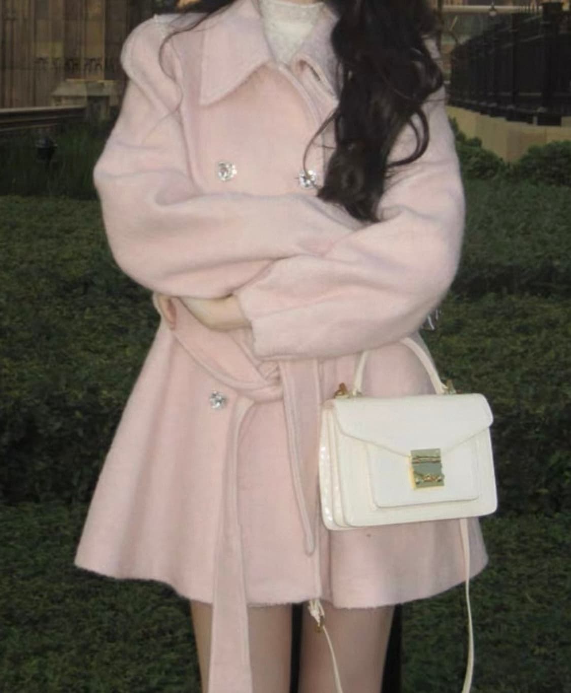 핑크 더블코트 리본 벨트 코트 히메갸루 양산형 상품이미지3