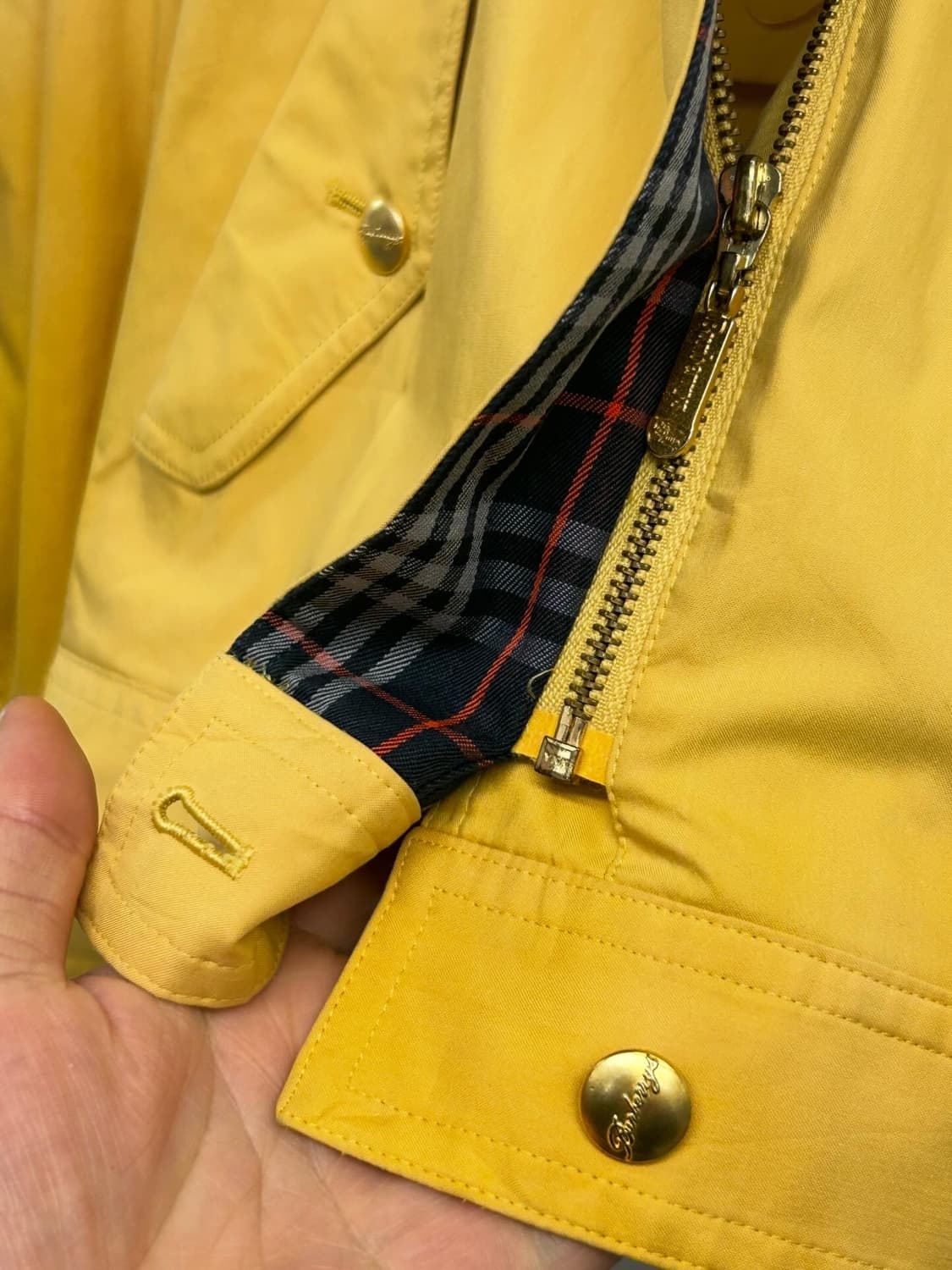 90s JPN 버버리 옐로우 헤링턴 자켓 상품이미지4
