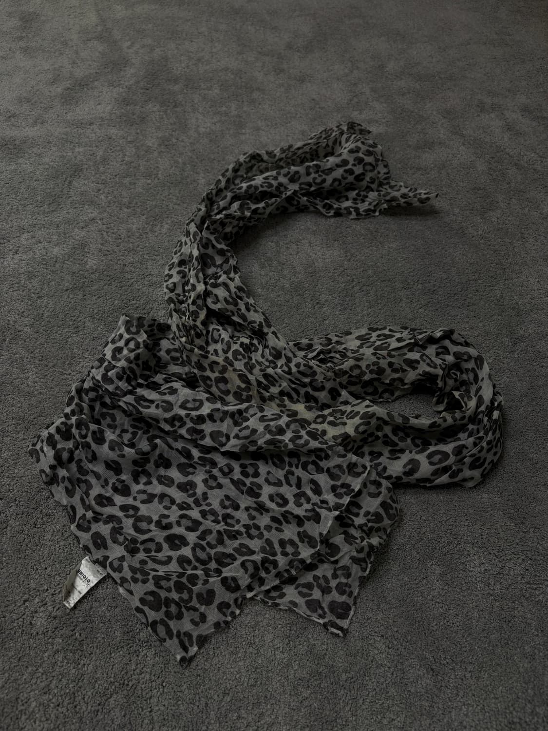 Vintage v-kei punk mood black dot scarf 상품이미지3