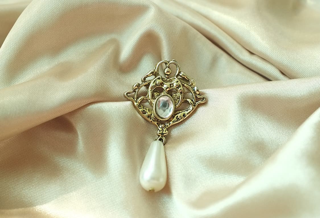 1980년대 리바이벌 무드 빈티지 카보숑 브로치 상품이미지1