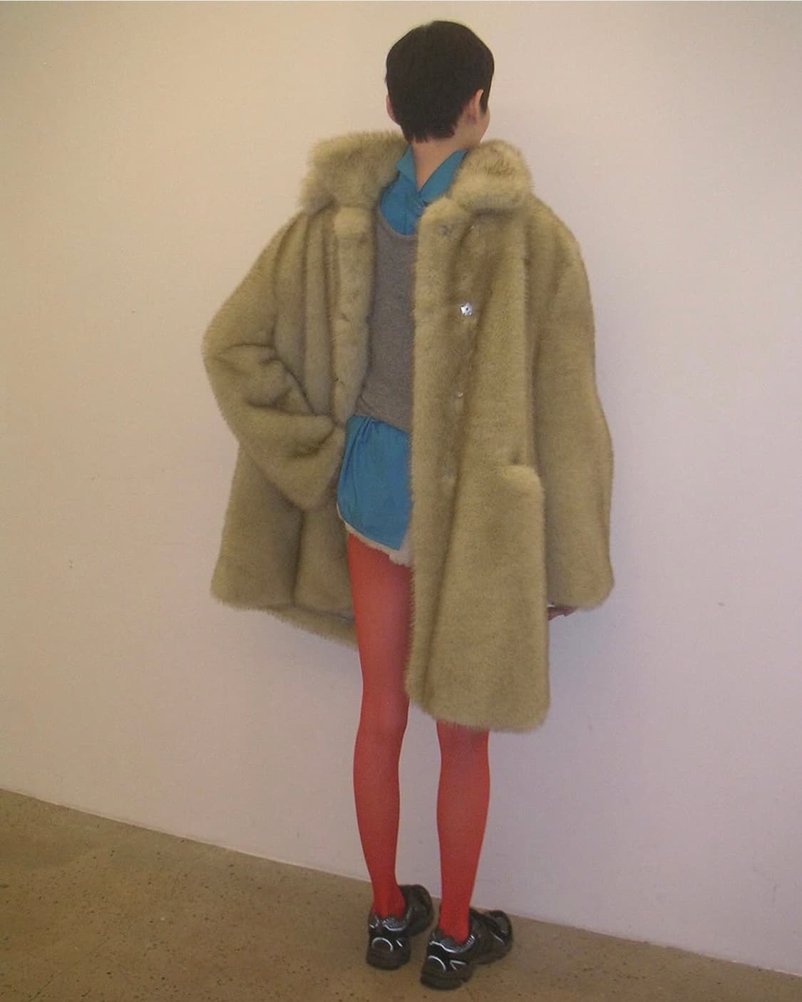 [새상품] 낸시부 더블 브레스티드 퍼 코트 상품이미지1