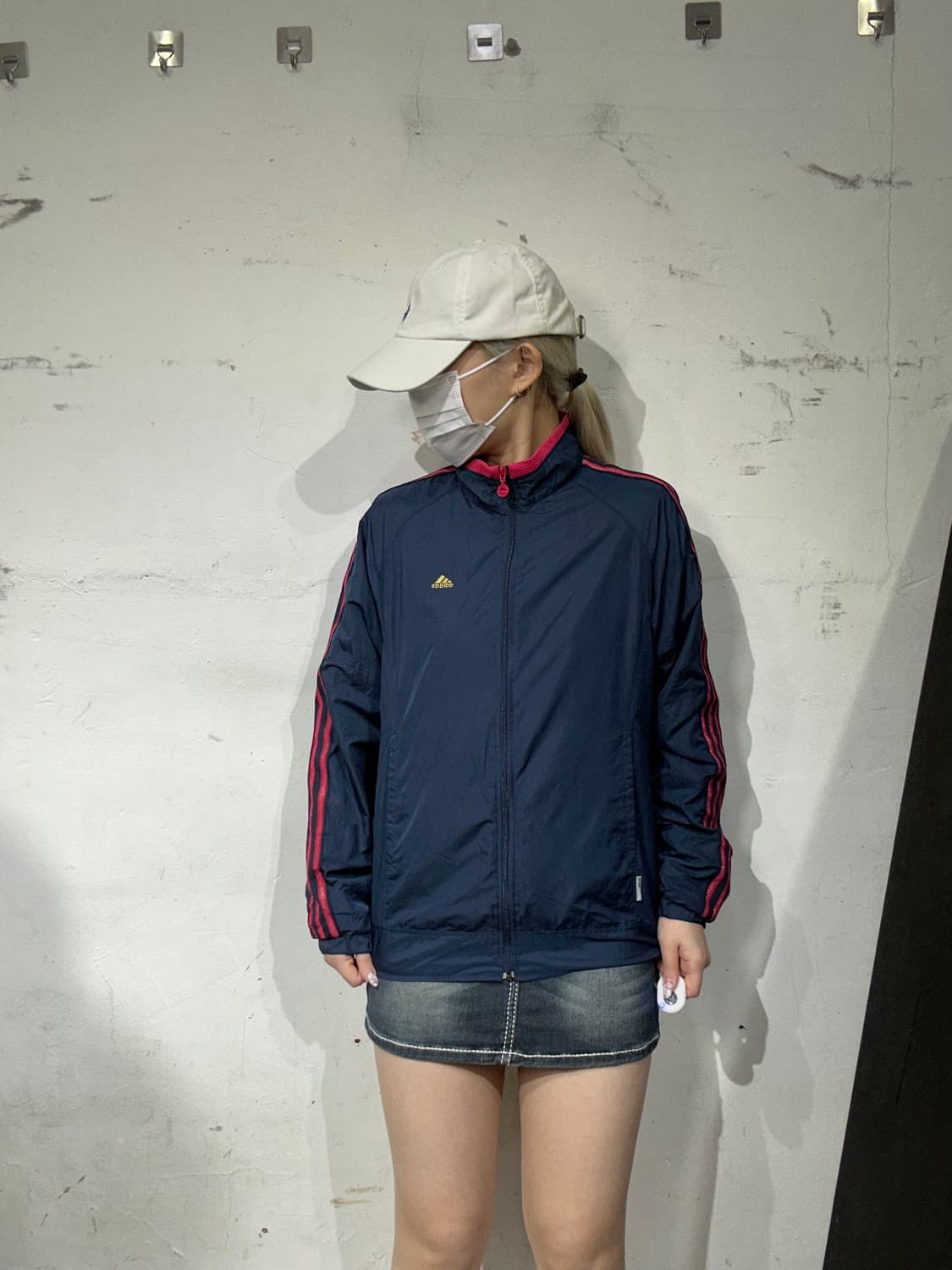 아디다스 네이비 레드 삼선 바람막이 트랙 자켓 M 상품이미지2