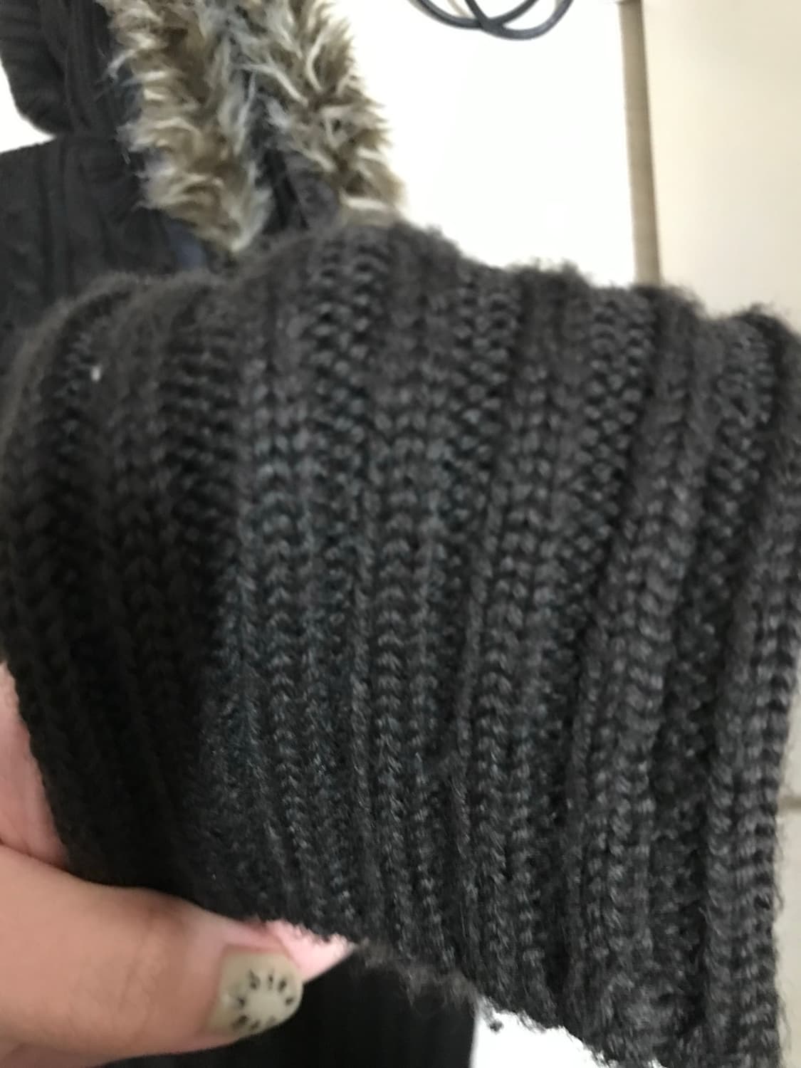 니트 퍼 집업 (진한갈색) 상품이미지4