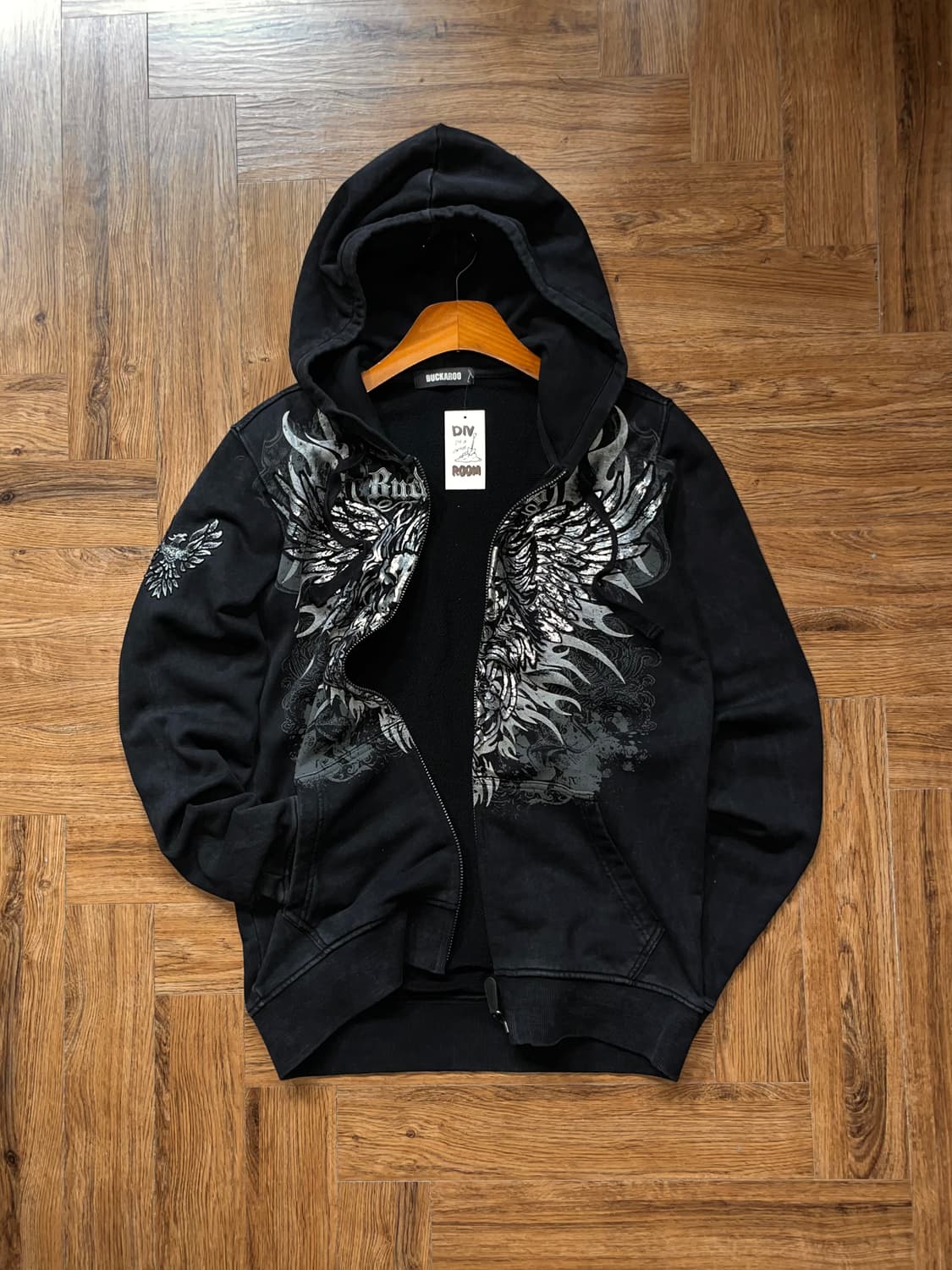 버커루 빈티지 프린팅 후드집업 상품이미지2