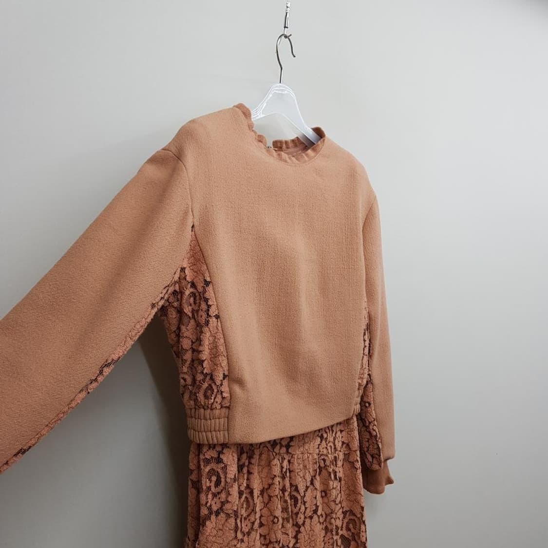 한섬 마인 2020 레이스 배색 투피스 원피스 세트 76-90-155 상품이미지3