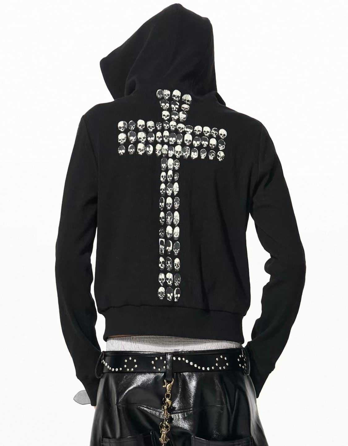 Skull Cross Graphic Zip Hoodie 상품이미지1