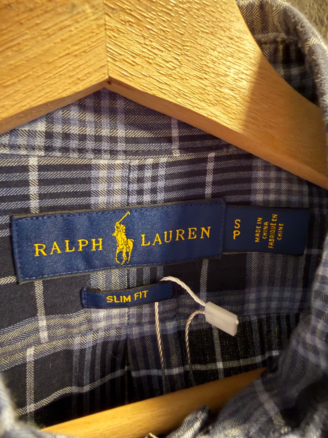 폴로 랄프로렌 슬림핏 체크 버튼다운 셔츠 네이비 블루 S 상품이미지5