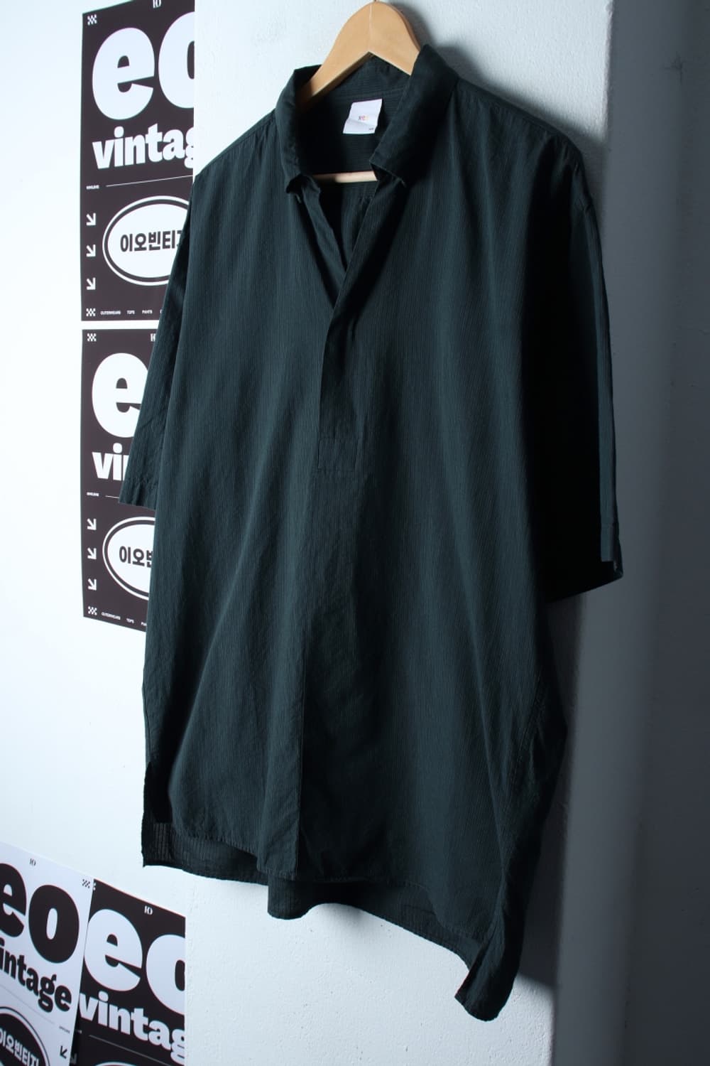 (XL-2XL) 지이크 반팔 카라 티셔츠 셔츠 남방 그린-H32347 상품이미지1