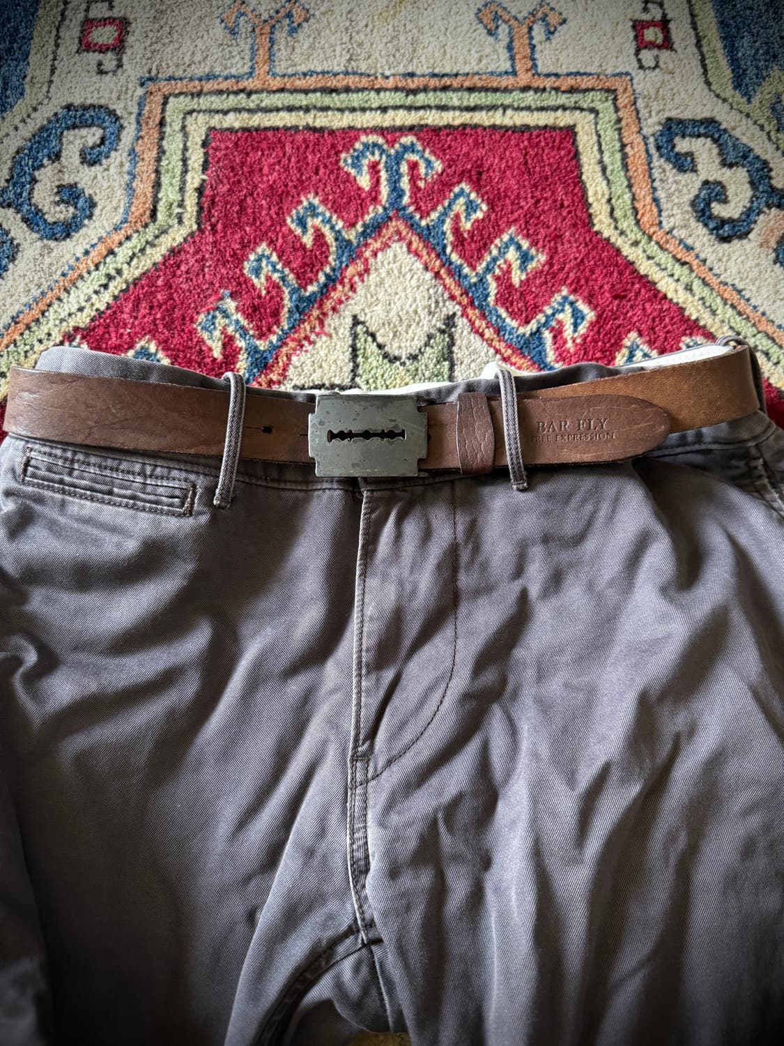 Razor Blade Buckle bar fly 레더벨트 상품이미지2