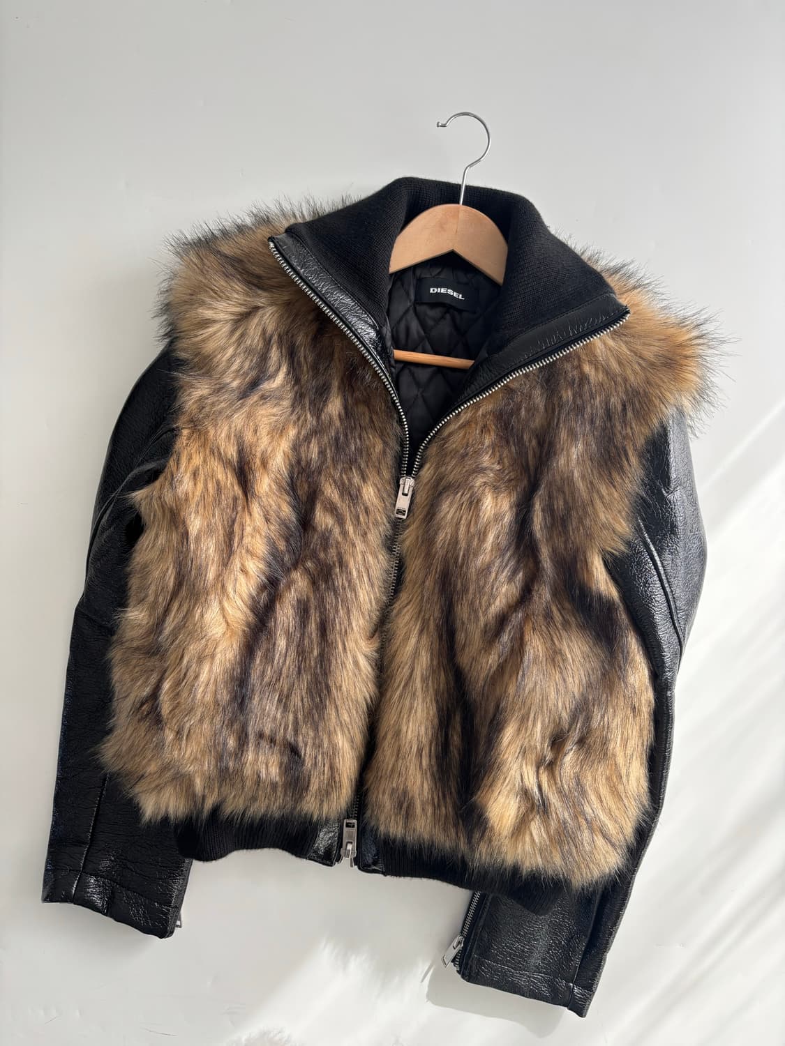 Diesel 디젤 퍼 레더 자켓 상품이미지3