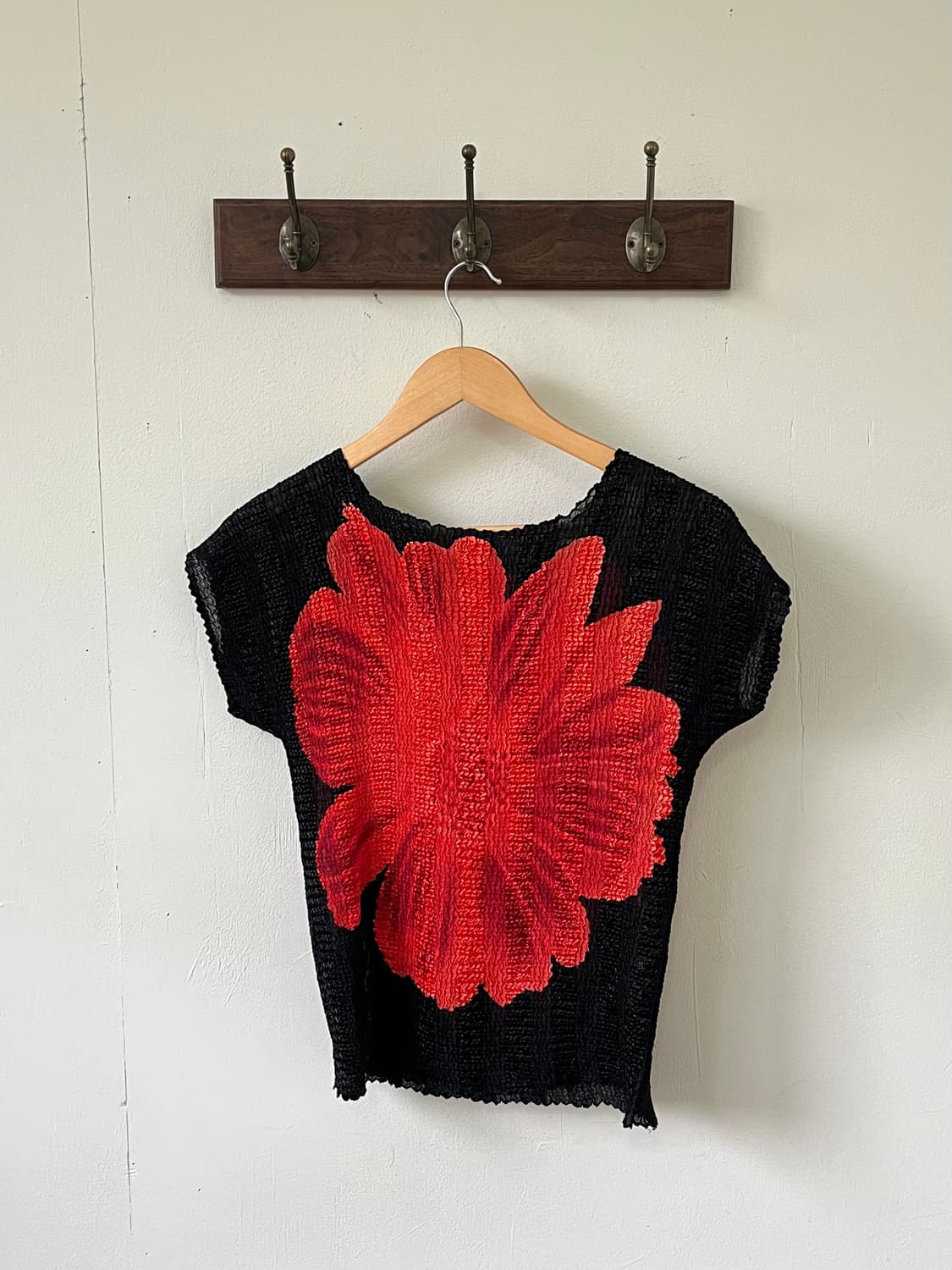 Japan vtg 플라워 플리츠 탑 상품이미지2