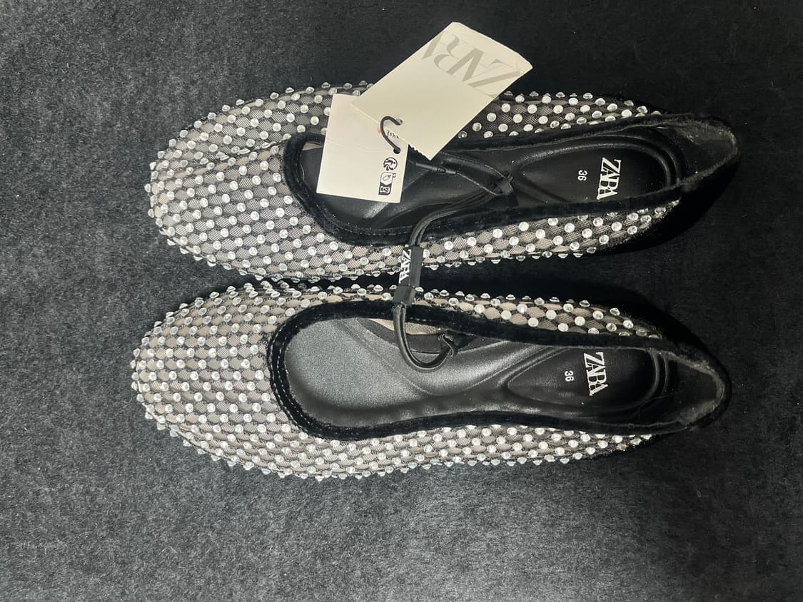 자라 큐빅 플랫슈즈 36 미사용 상품이미지2