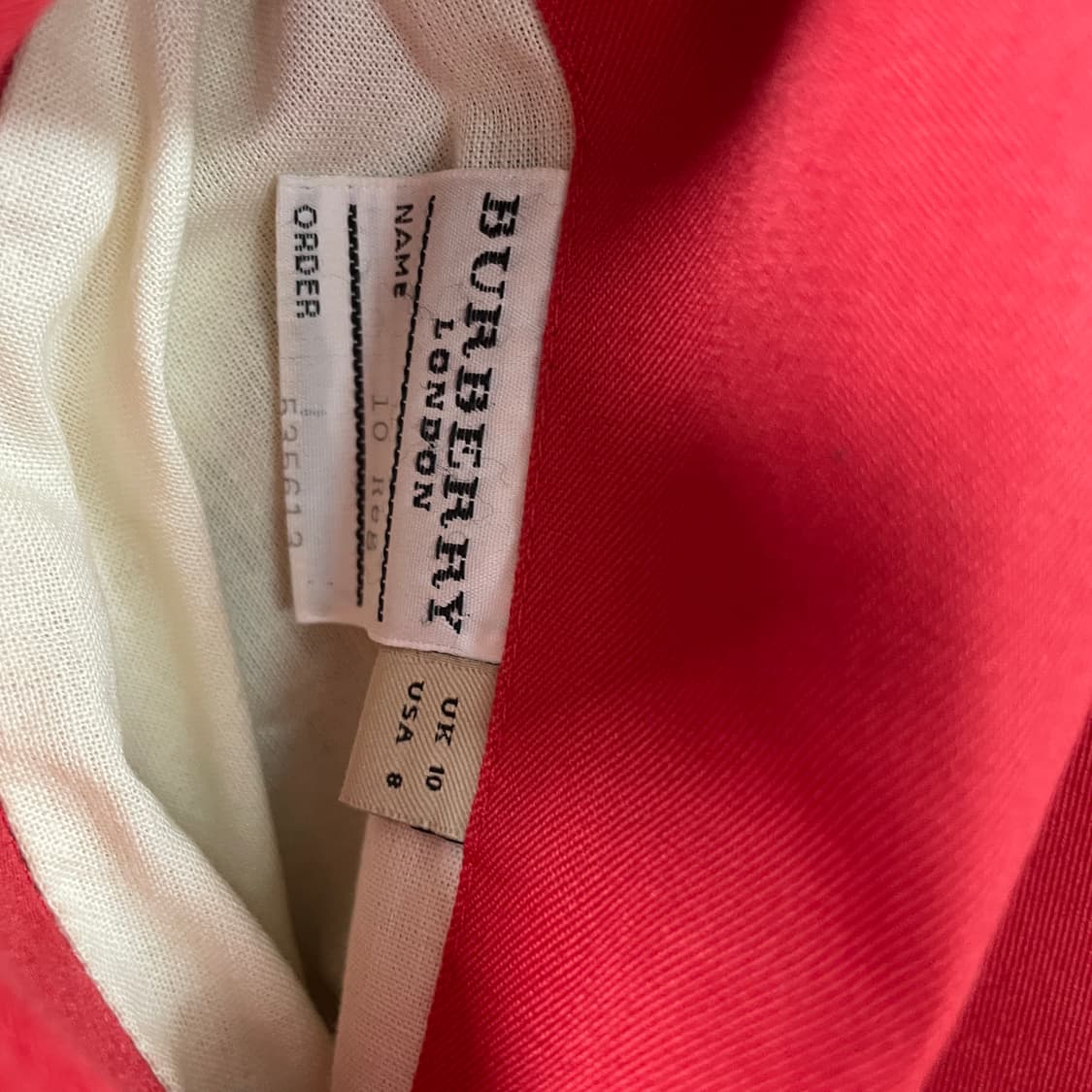 버버리 레드 코트 10(W) 상품이미지5