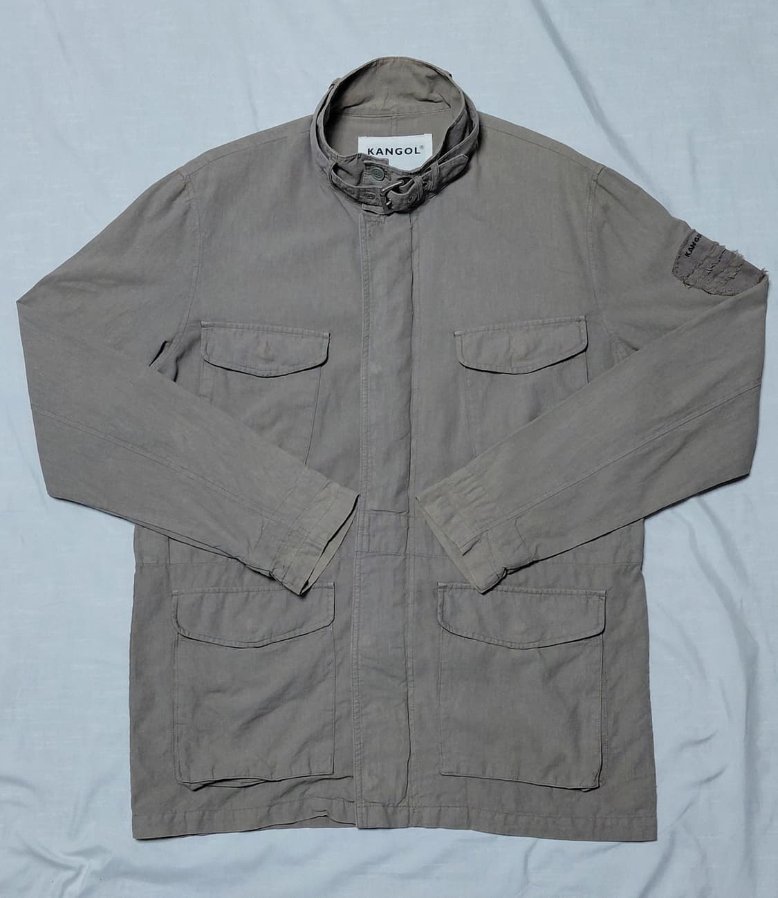 [L] 캉골(KANGOL) 린넨 혼방 빈티지 필드 재킷 (베이지/그레이) 상품이미지2