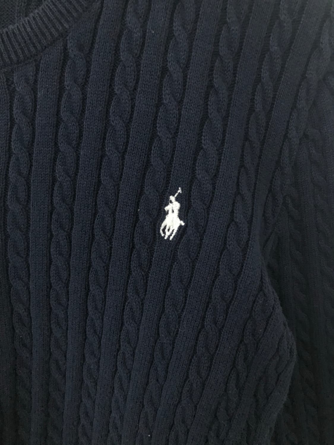 폴로 랄프로렌 자수로고 네이비 꽈배기 니트 가디건 상품이미지3