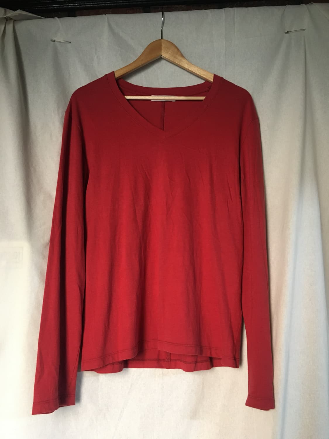 Cacele WOOL V-NECK LONG SLEEVE, RED 상품이미지5