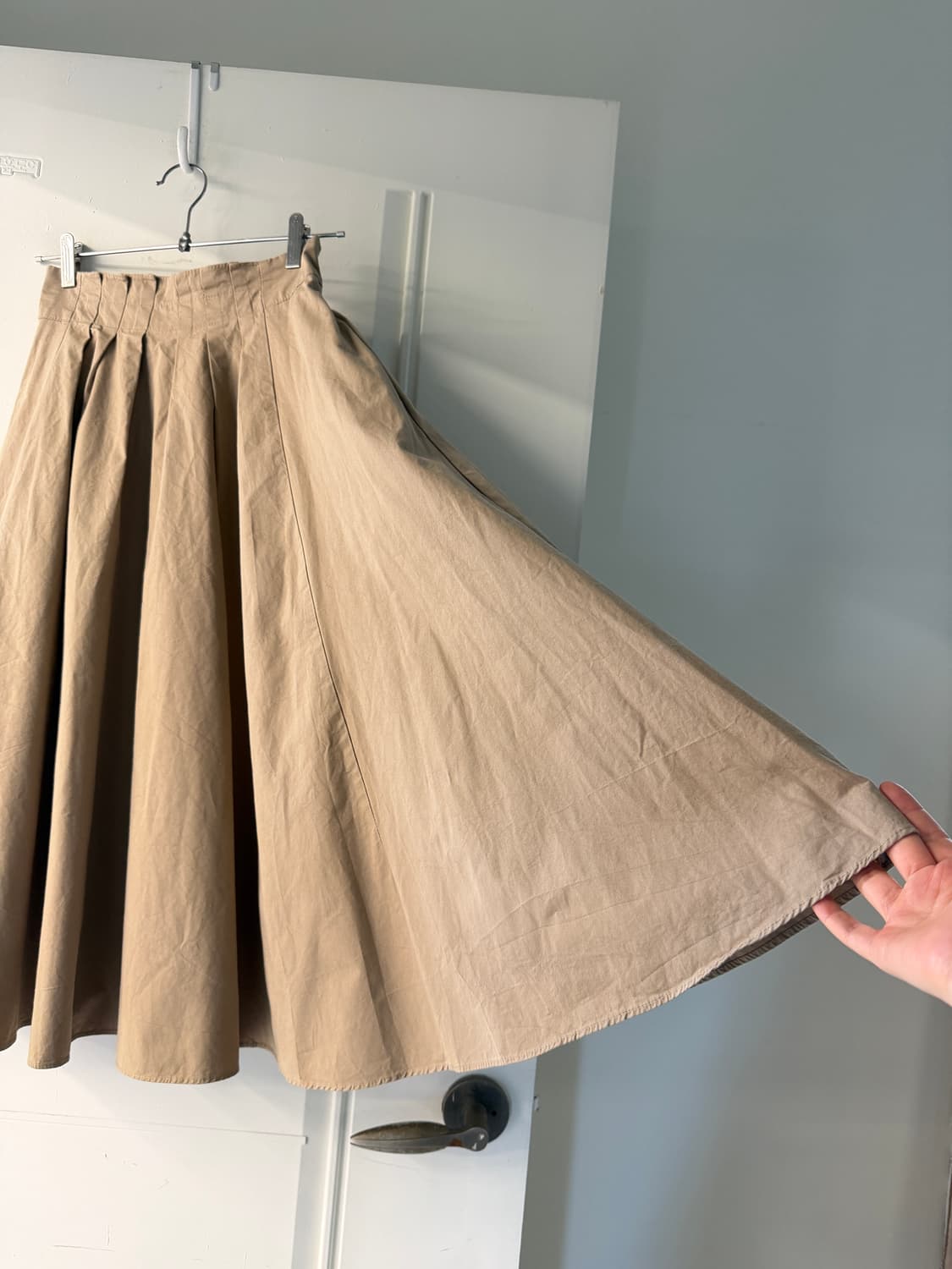 일본빈티지 베이지 핀턱 플리츠 롱스커트 상품이미지6