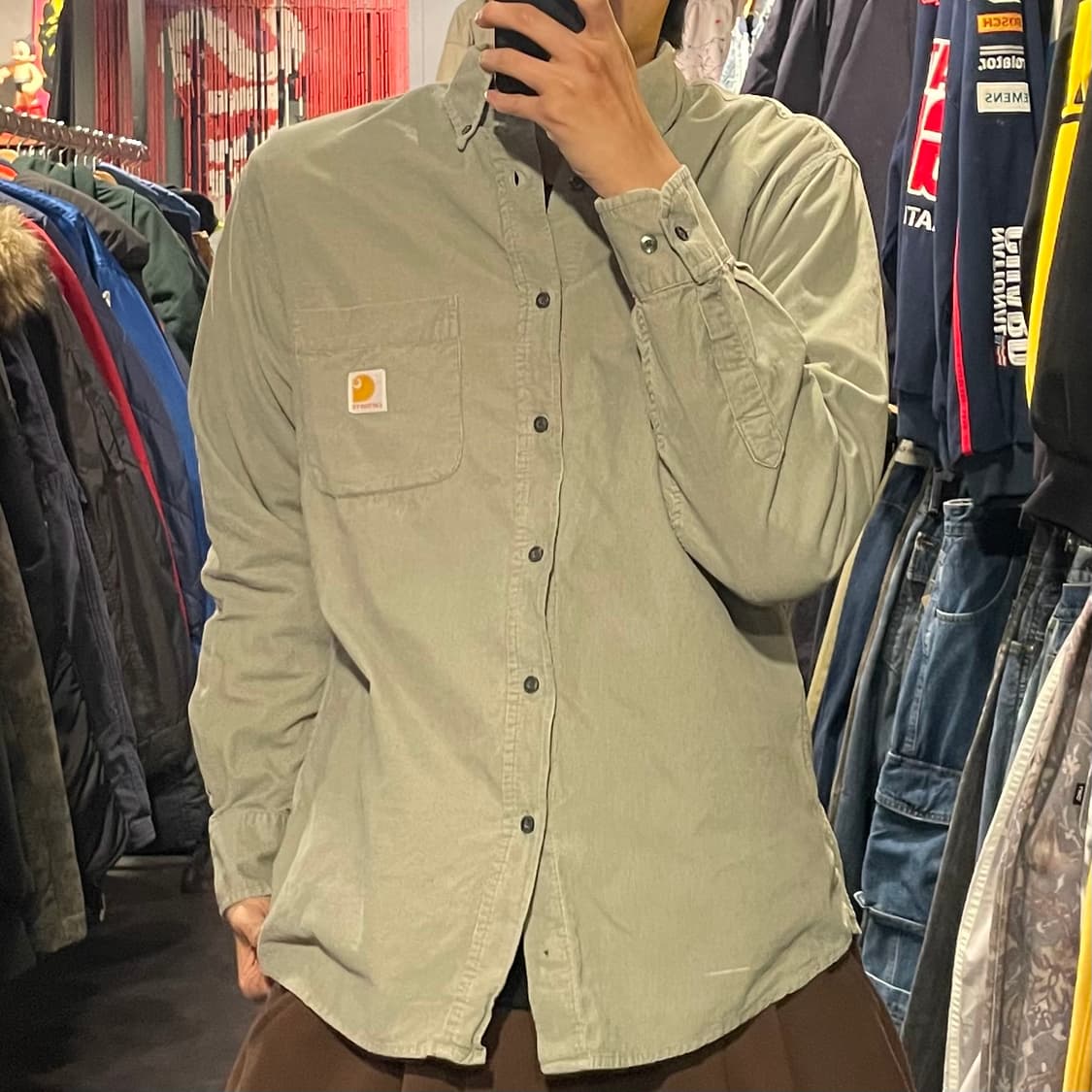 [IM] carhartt 칼하트 그레이 코듀로이 셔츠 상품이미지2