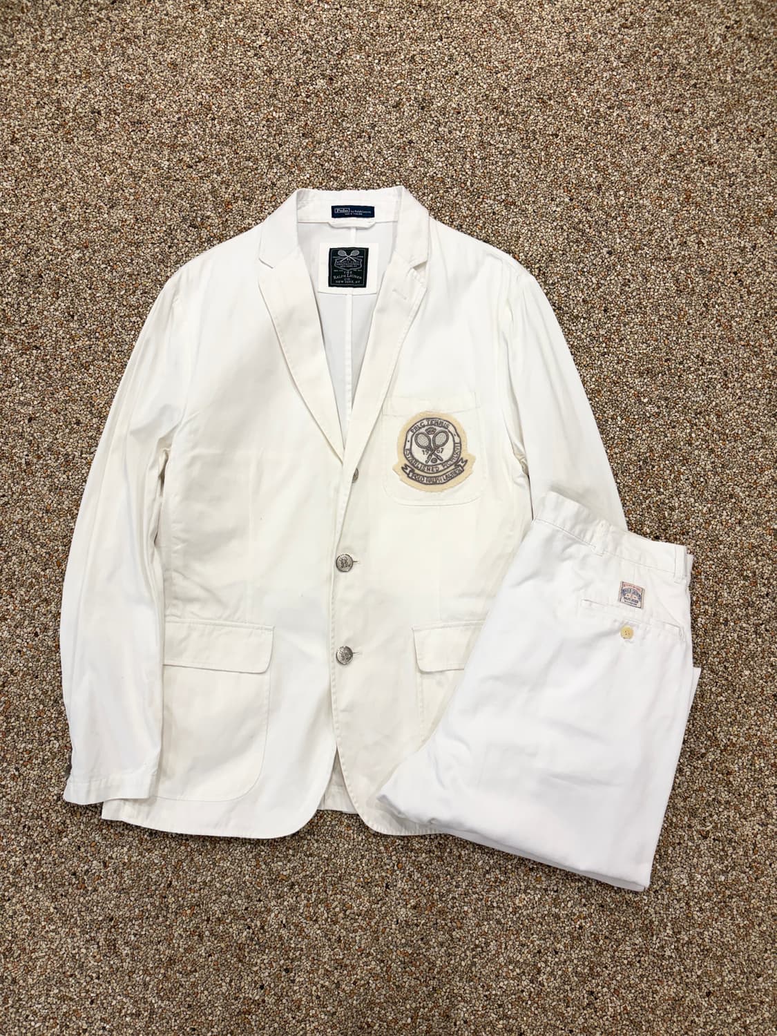 폴로 랄프로렌 화이트 와펜 블레이저 셋업 상품이미지1