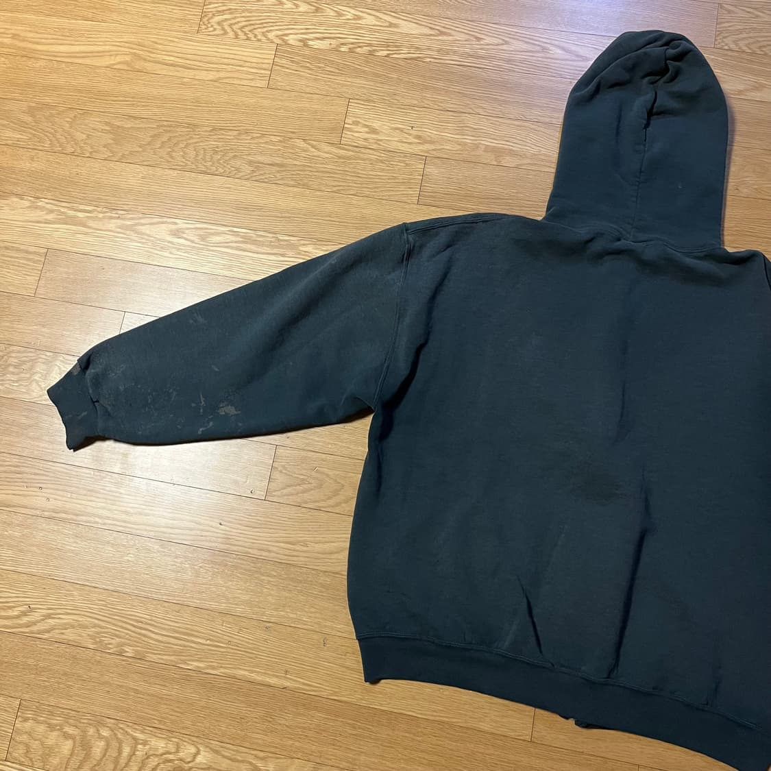 [L] 00s 트래쉬드 러셀 후드집업 블랙 상품이미지6