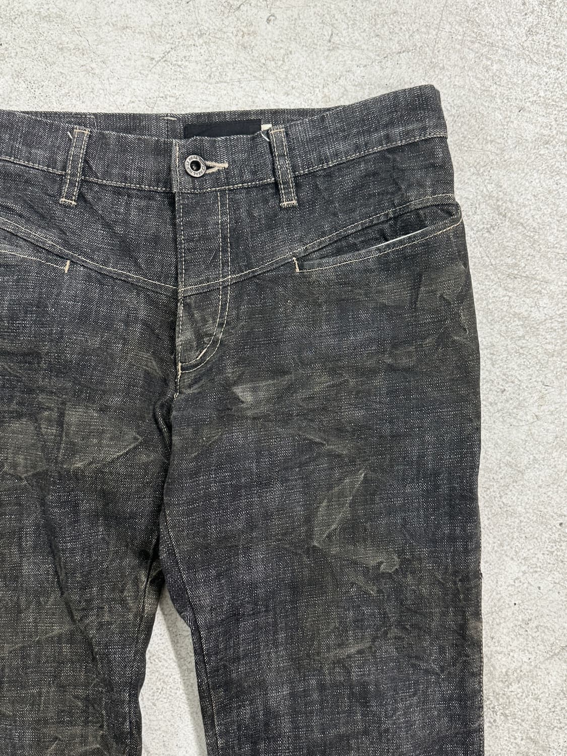 l7 real hip 레더 패치 플레어 데님 팬츠 상품이미지5