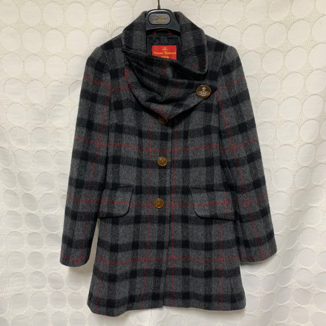 Vivienne westwood 체크 울 코트 상품이미지4