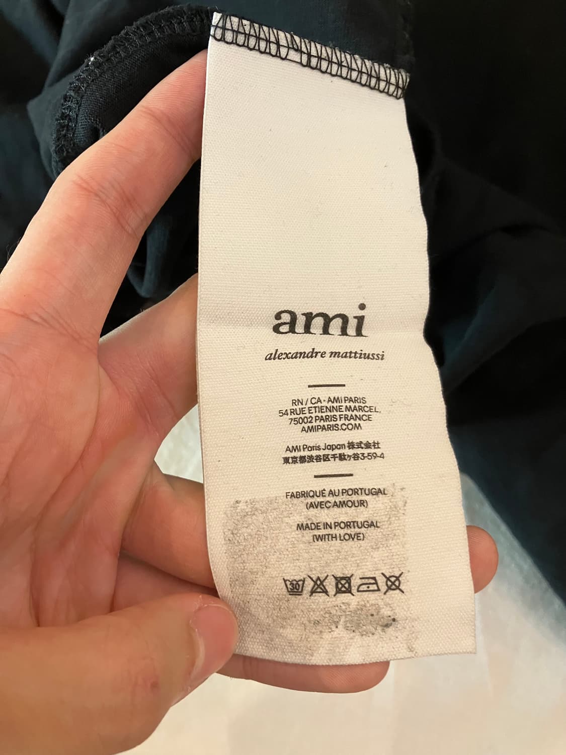 아미 체인스티치 하트 로고 반팔 티셔츠 블랙 상품이미지6