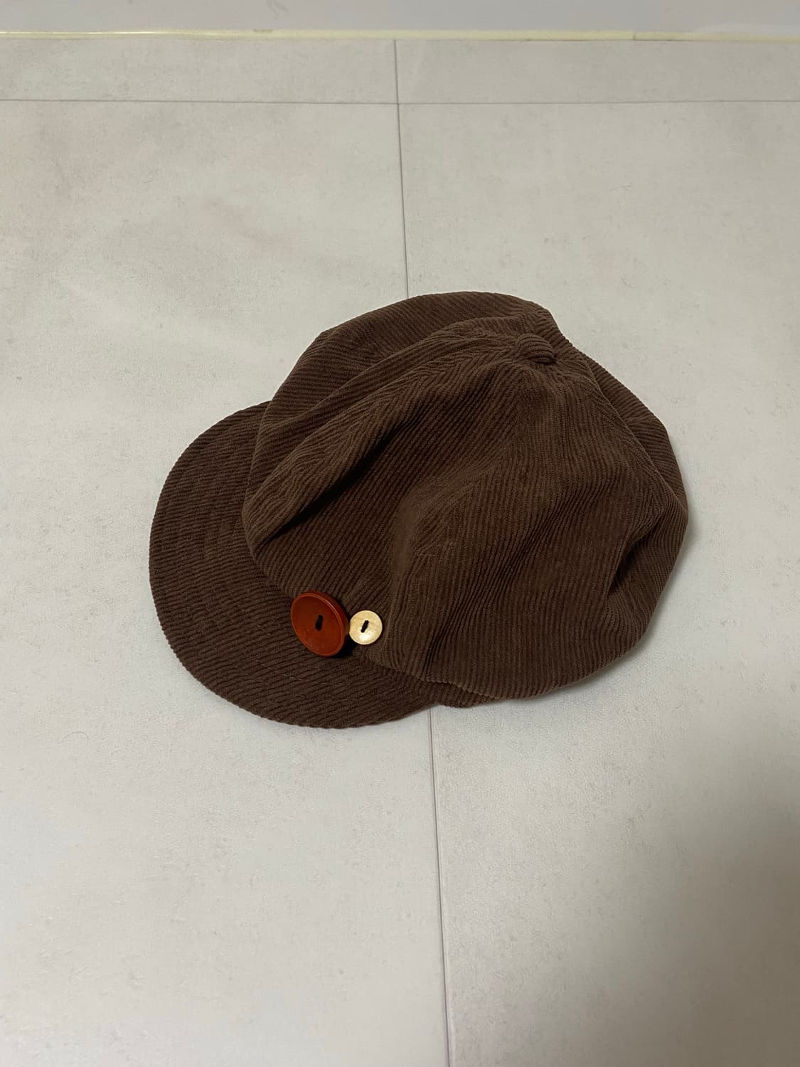 빈티지 코듀로이 단추 베레모 빵 모자 상품이미지2