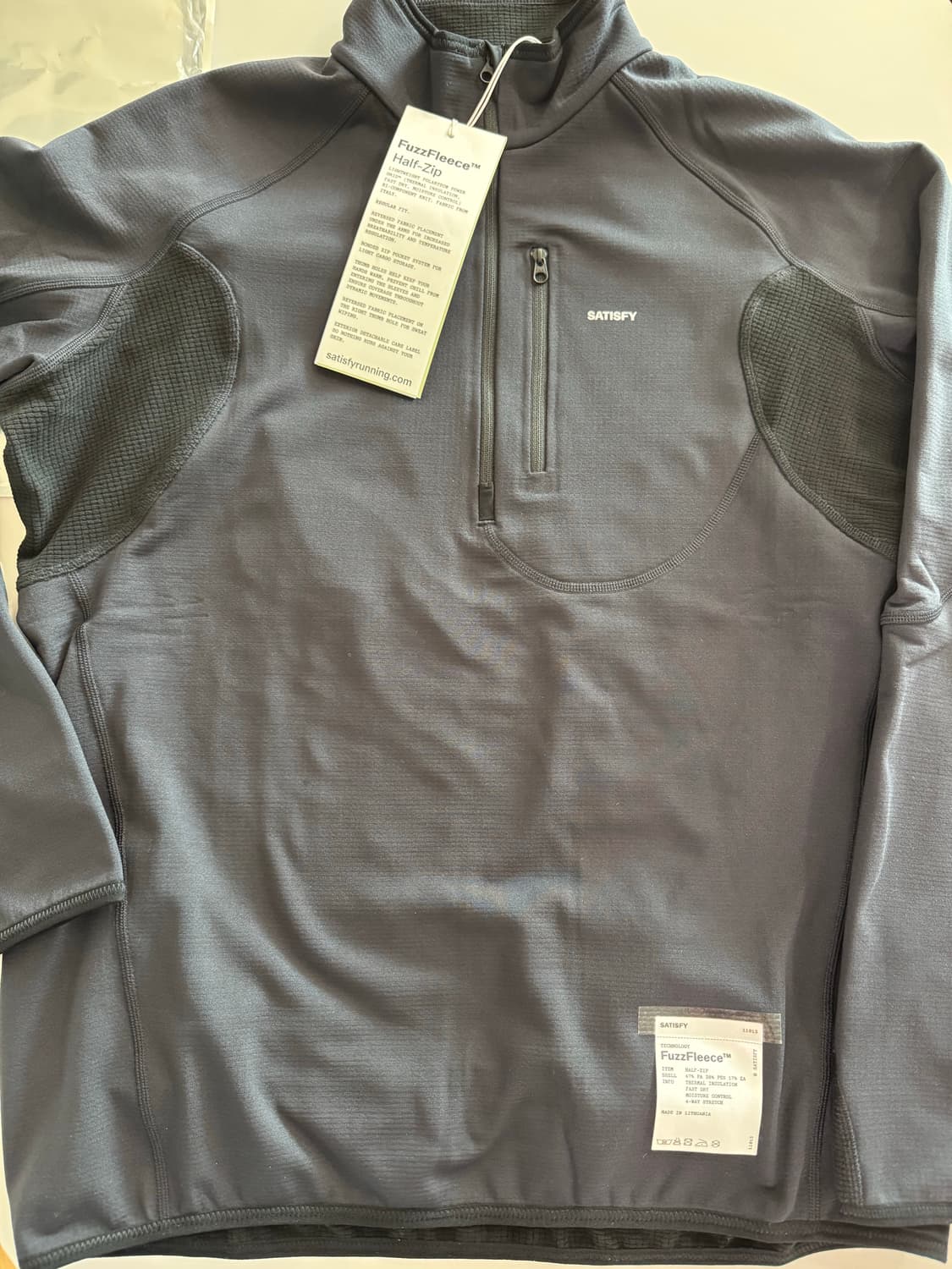 새티스파이 퍼즈플리스 하프짚업 검정 S 상품이미지1