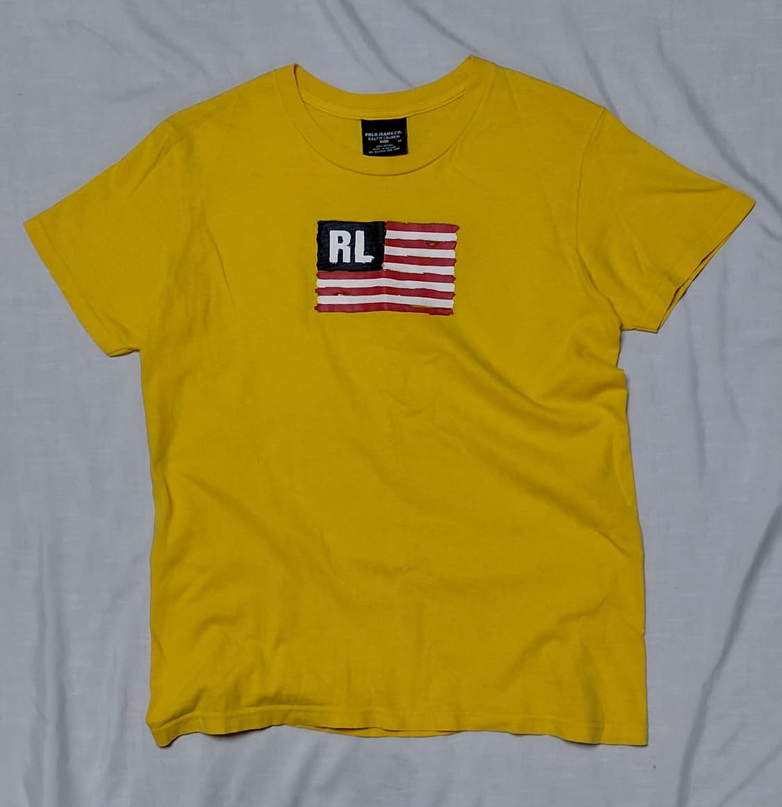 [M] 폴로 진스 랄프로렌 빈티지 성조기 로고 반팔 티셔츠 (옐로우) 상품이미지1