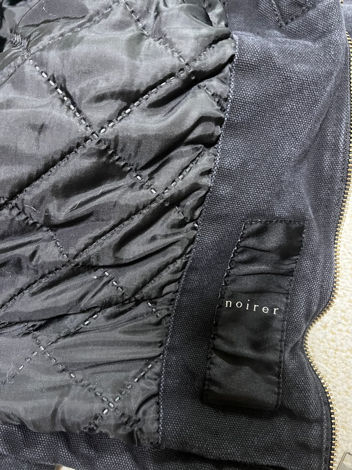 노이어 리얼 레더 카라 패디드 워크자켓 50 사이즈 상품이미지6