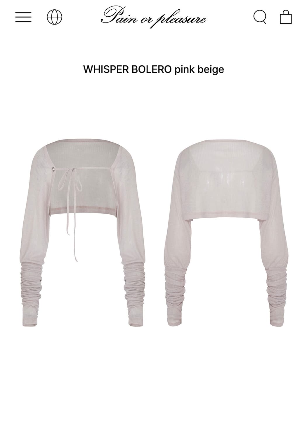 WHISPER BOLERO pink beige 상품이미지1