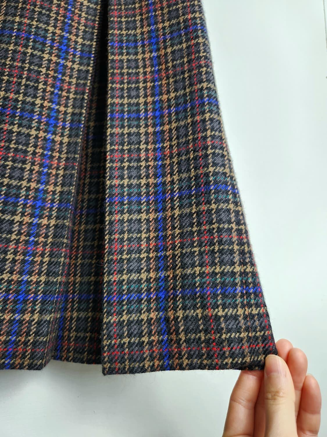 플리츠 체크 울 스커트 상품이미지6