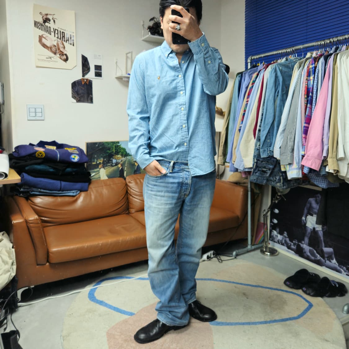 폴로 랄프로렌 큐알라벨 데님셔츠 M N1193 상품이미지3