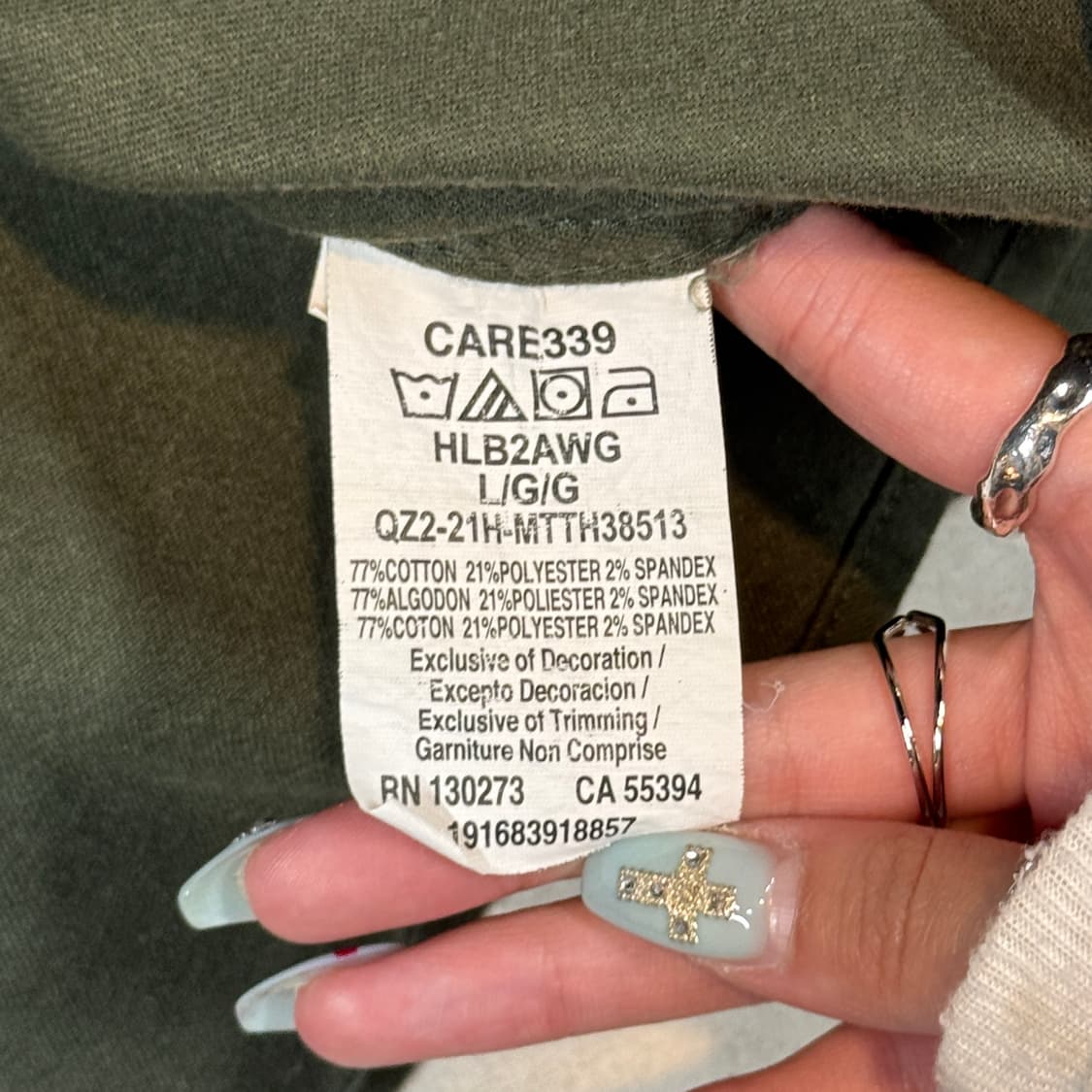 L) Wrangler 랭글러 투포켓 워크웨어 코튼 셔츠 올리브 W23 상품이미지6
