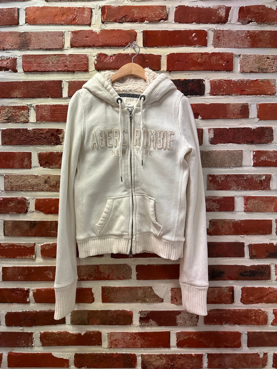 (S)아베크롬비 보아털 후드집업 아이보리 상품이미지1
